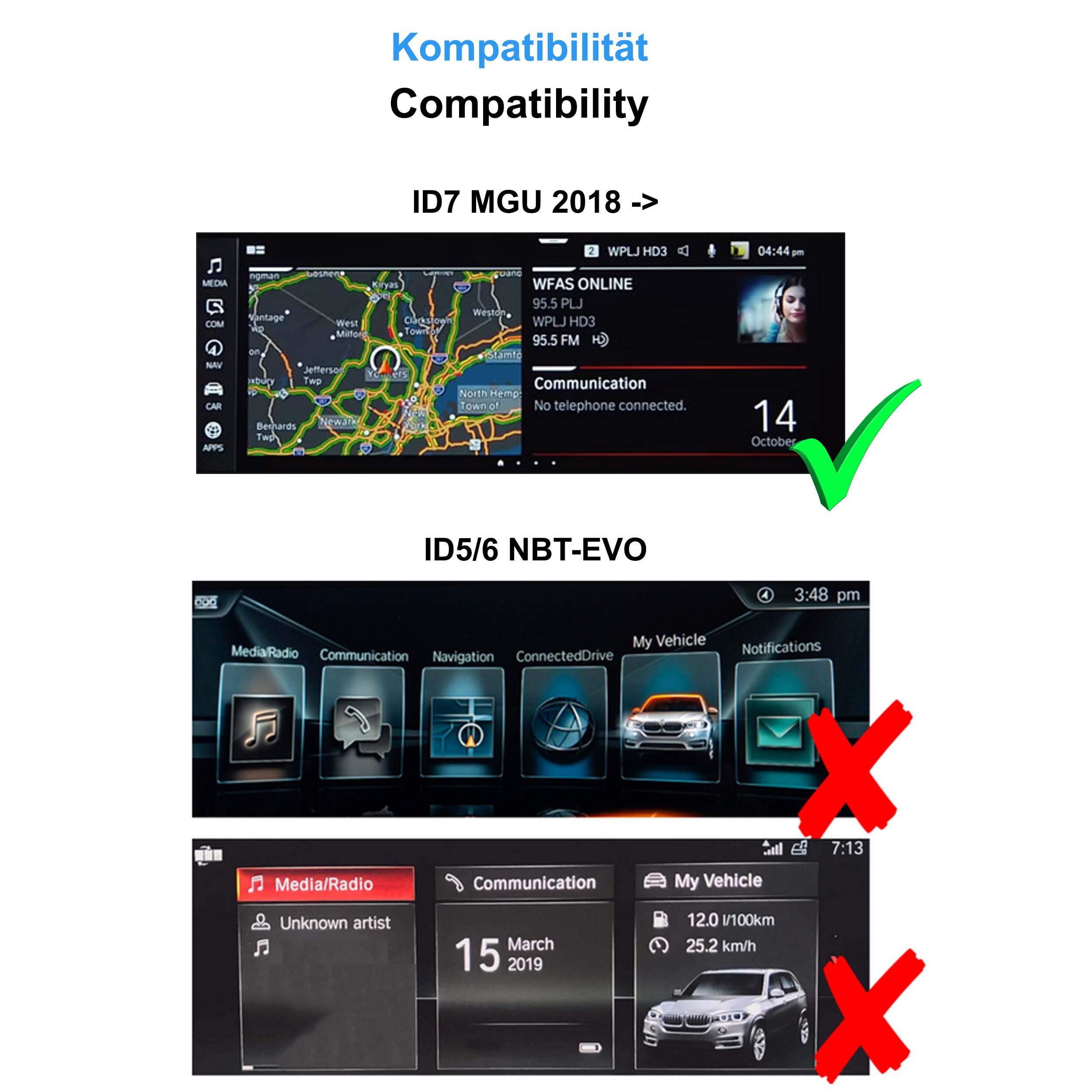 TAFFIO Für BMW MGU ID7 F40 G20 G30 G05 G06 G01 G29 G02 CarPlay AndroidAuto Navigationsgerät