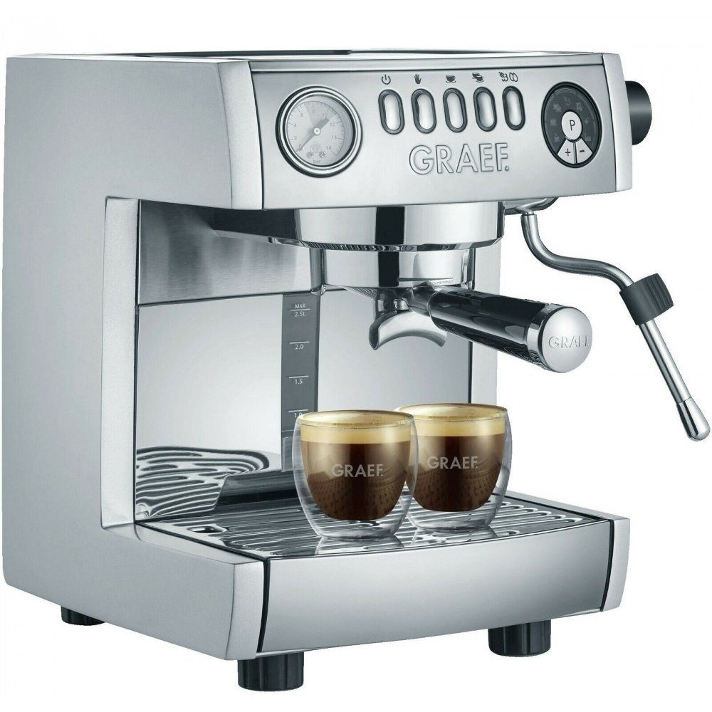 Graef Siebträgermaschine ES 850 Marchesa – Siebträger Espressomaschine – hochglanz silber