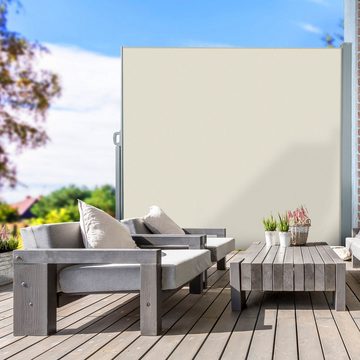 Kubus Seitenmarkise für Balkon und Terrasse, Sicht- und Windschutz In 3 Größen und 4 Farben