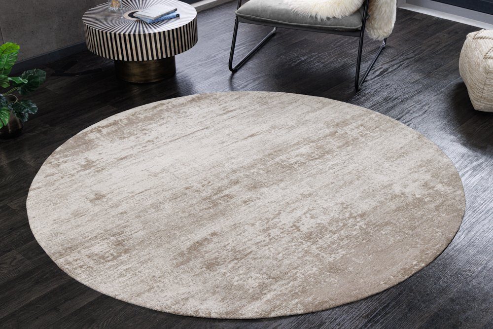 riess-ambiente Teppich MODERN ART 150cm beige grau, rund, Höhe: 10 mm, Vint günstig online kaufen