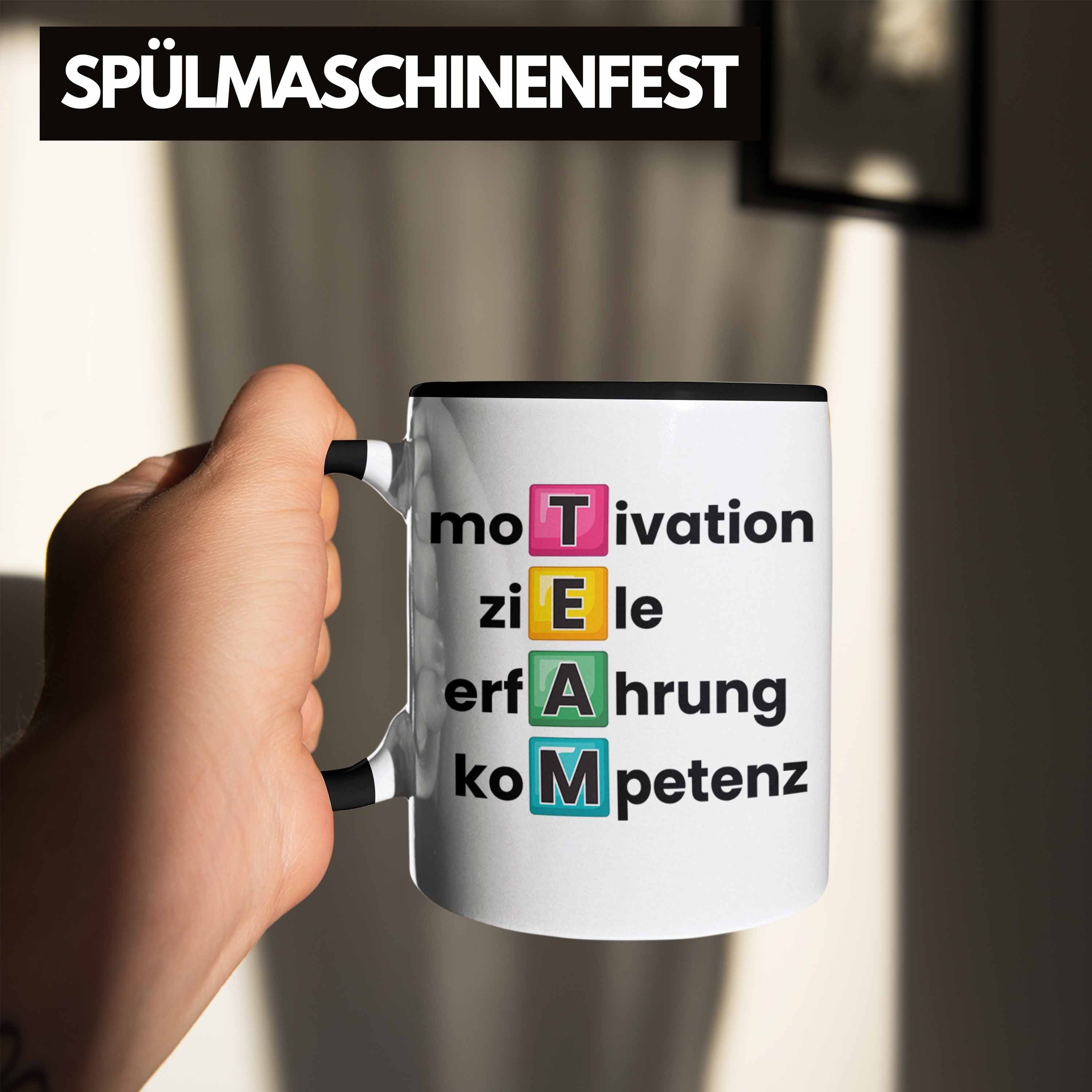 Trendation Tasse Tasse Motivierendes Team Schwarz für das Spruch Geschenk