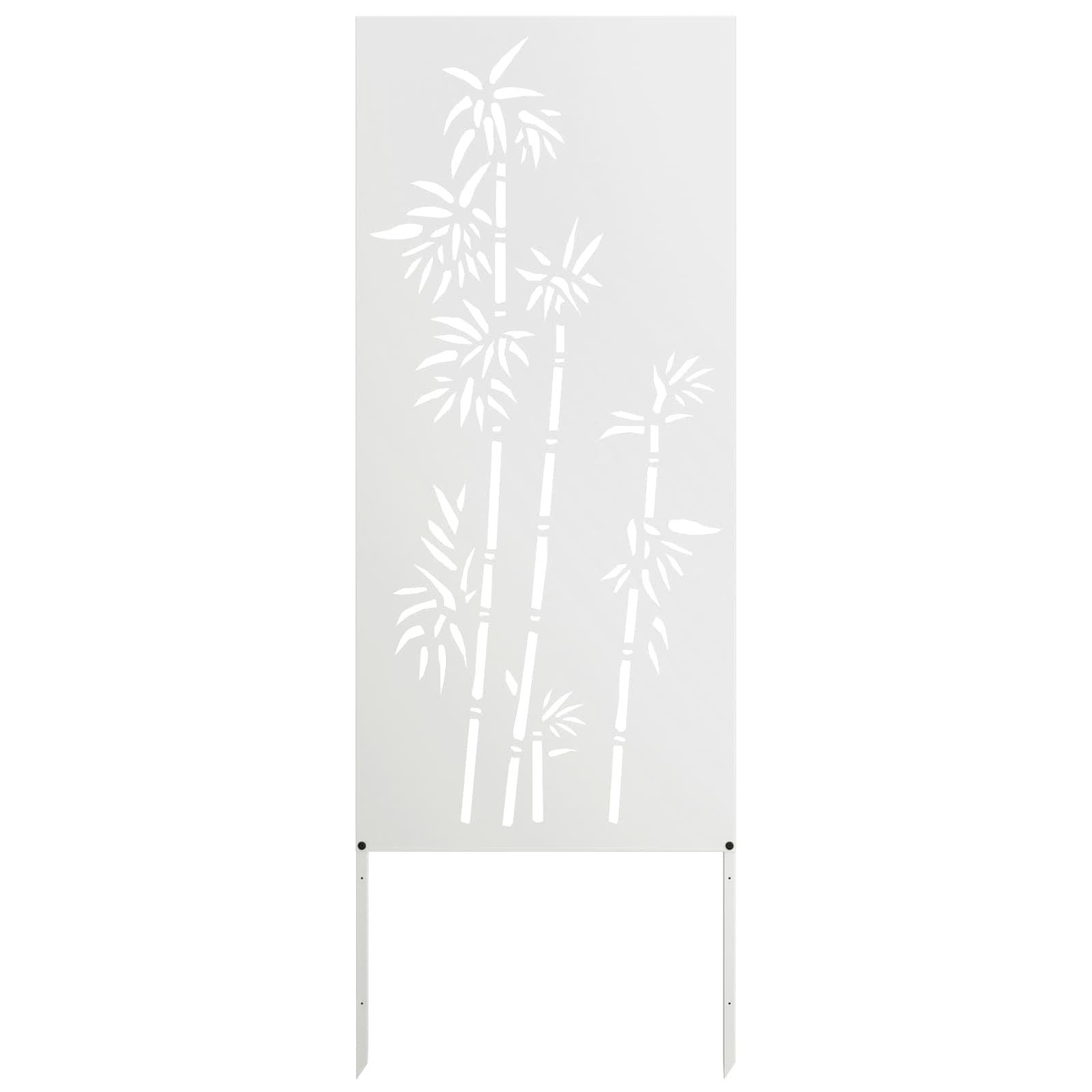vidaXL Wandbild Garten Sichtschutz-Leinwand Floral Weiß 50 x 140 cm, (1 St)