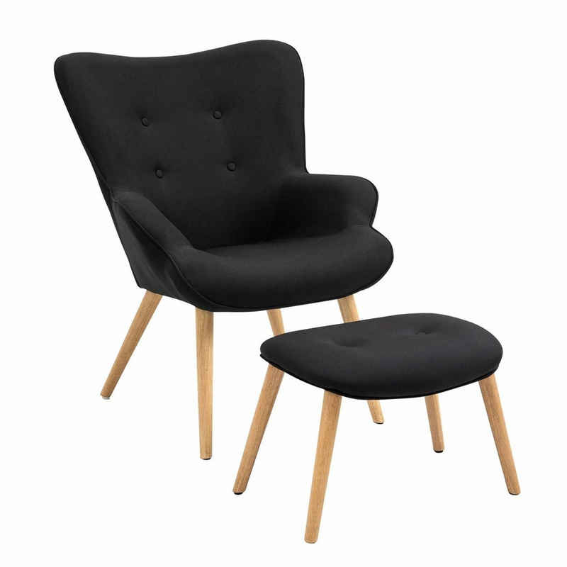 CARO-Möbel Кресла »ROTTERDAM«, Polstersessel mit Hocker Кресла Tv Lesesessel retro Skandi Design