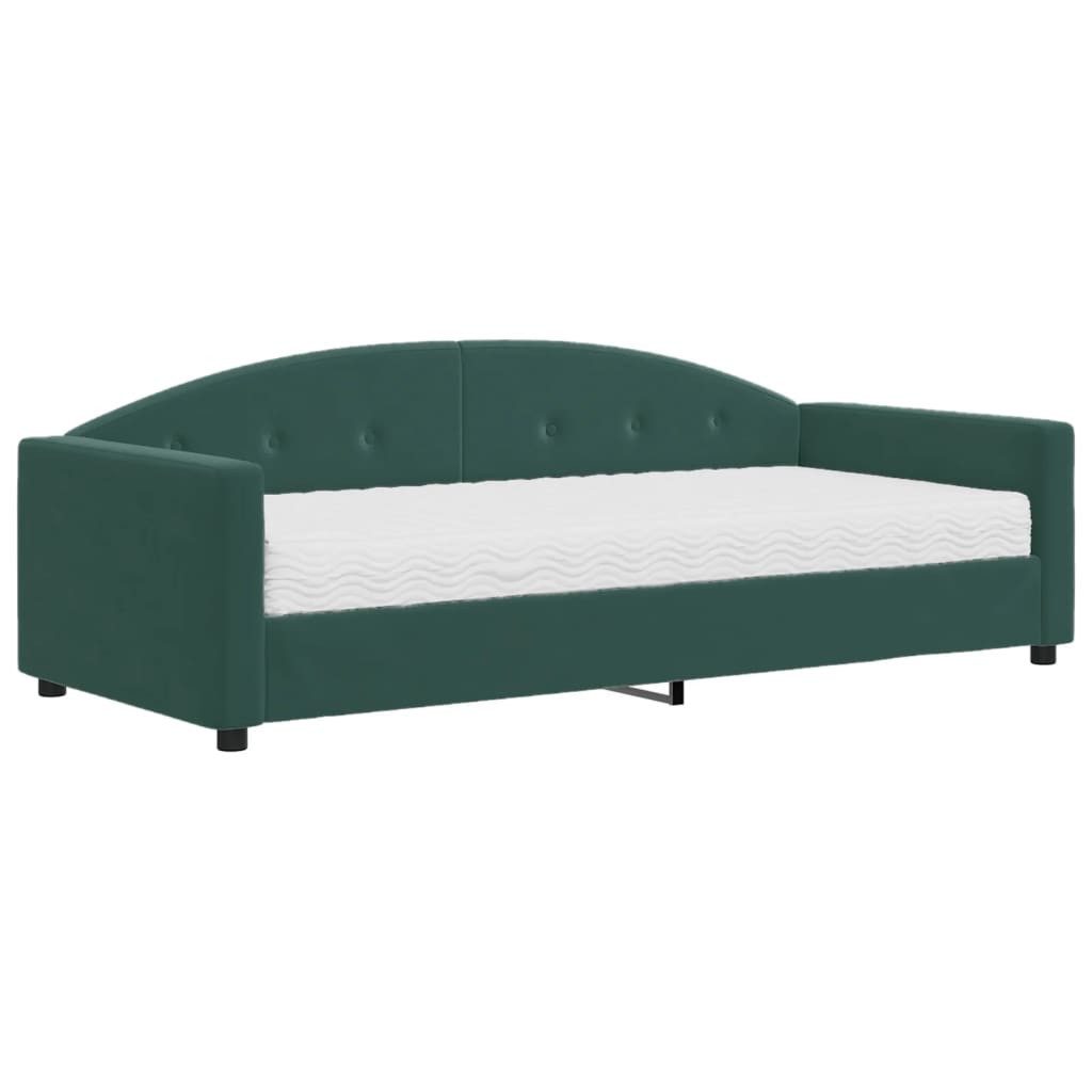 vidaXL Bett Tagesbett mit Matratze Dunkelgrün günstig online kaufen