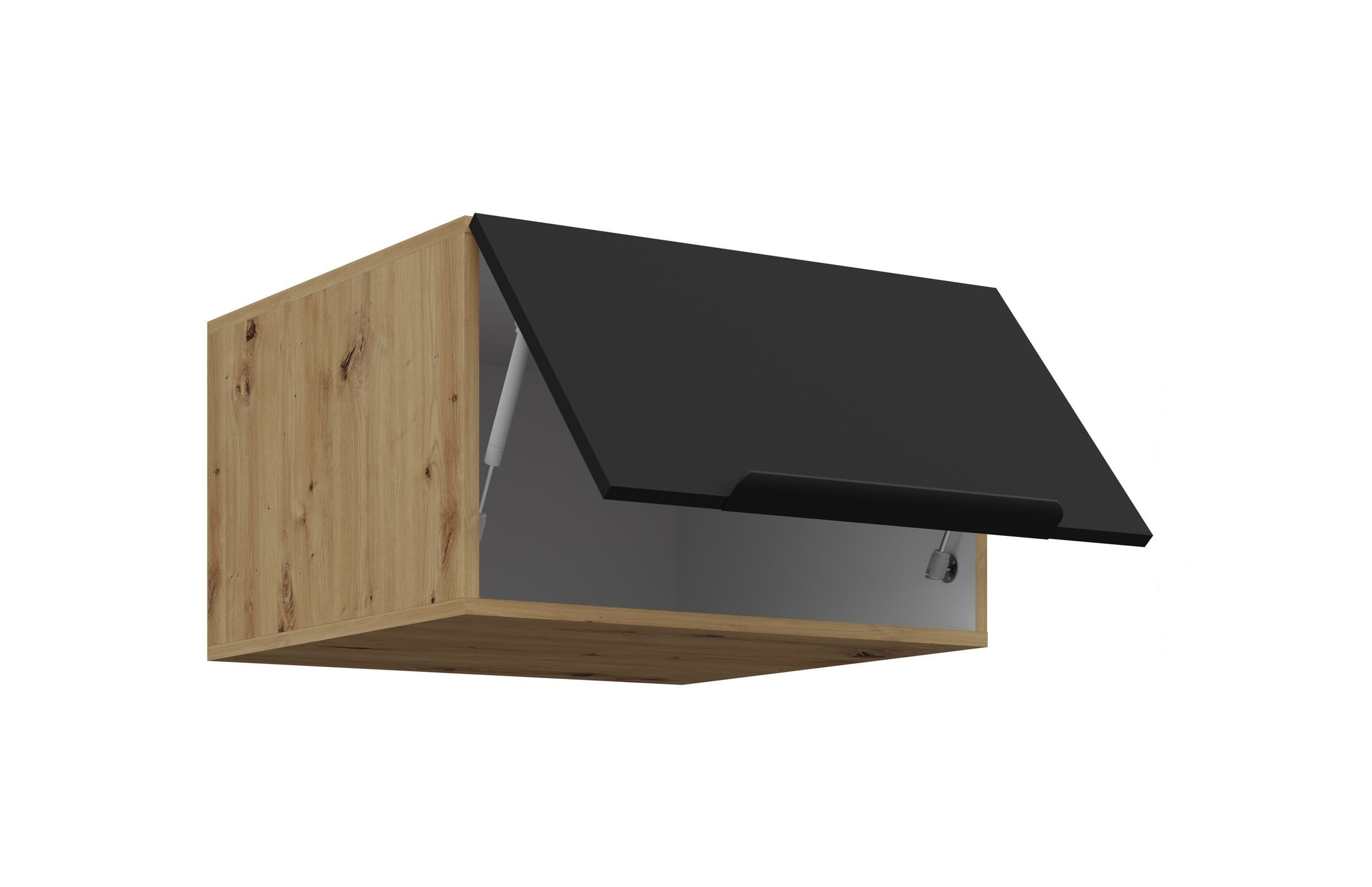 Küchen-Preisbombe Aufsatzschrank 60 cm Küche ARIA Schwarz Küchenzeile Küchenblock Anti Fingerprint