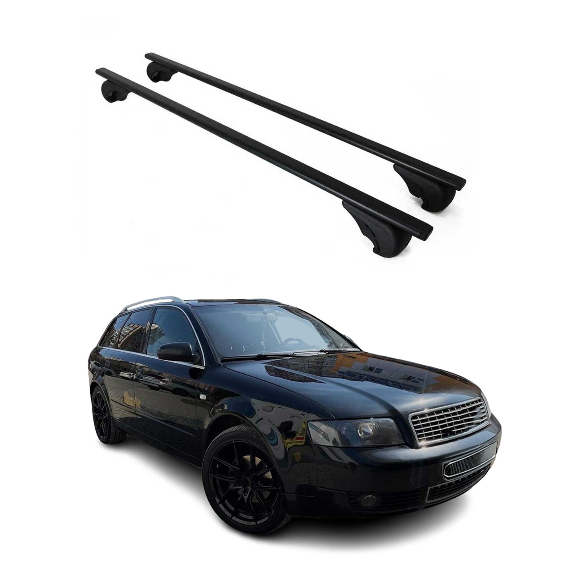 OMAC Dachträger Grundtäger für Audi A4 B6 Avant 2001-2004 75kg Metall Schwarz 2 tlg (2-St), Wasserbeständig,Abnehmbar,Multifunktional,Leichtgewichtig