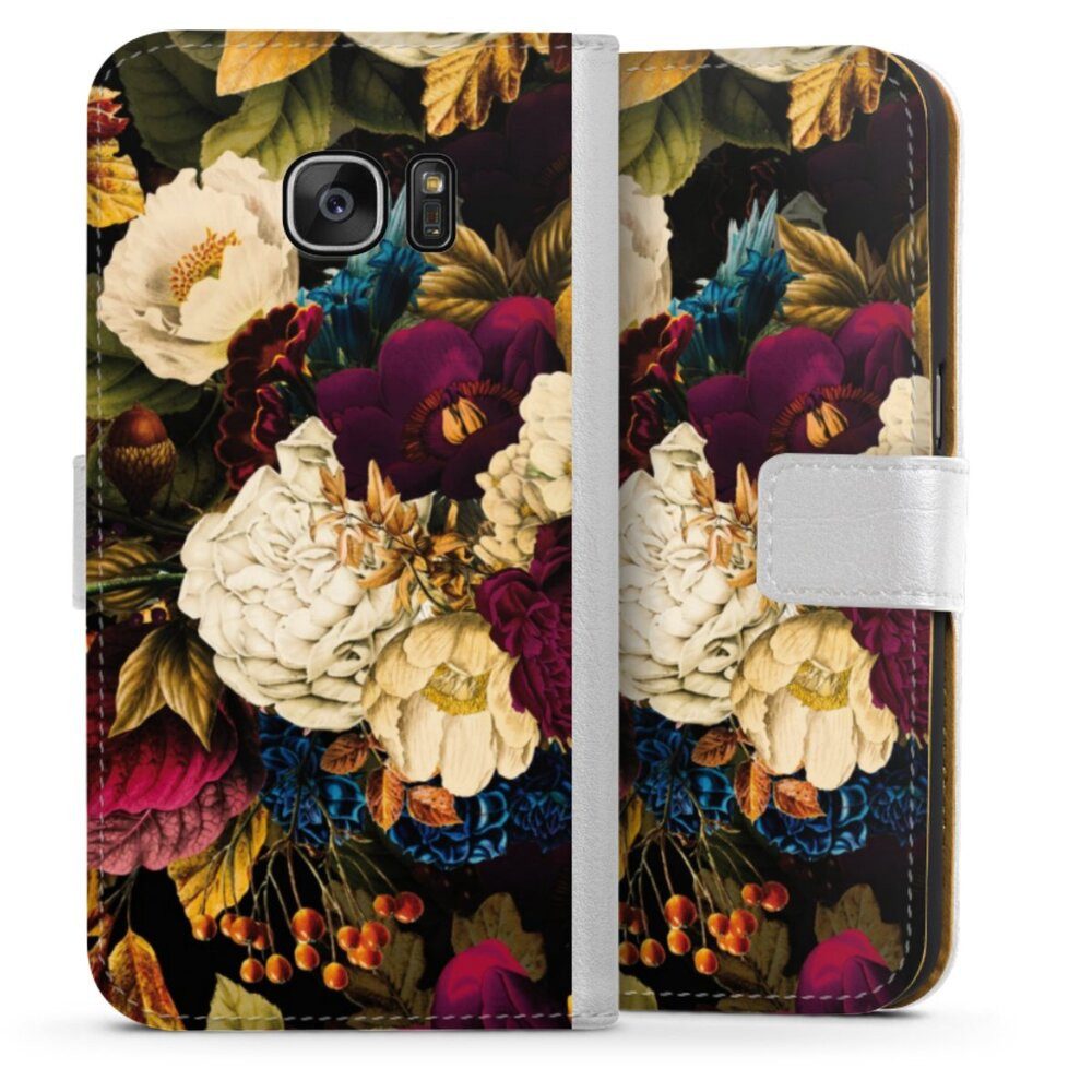 Handyhülle Vintage Blumen Muster Dark Vintage Flowers
