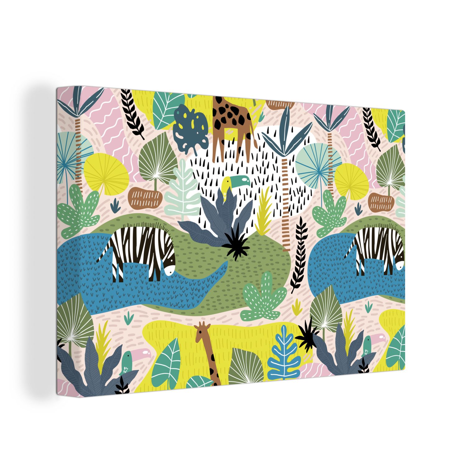 OneMillionCanvasses® Leinwandbild Dschungel - Natur - Farben, (1 St), Wandbild Leinwandbilder, Aufhängefertig, Wanddeko, 30x20 cm