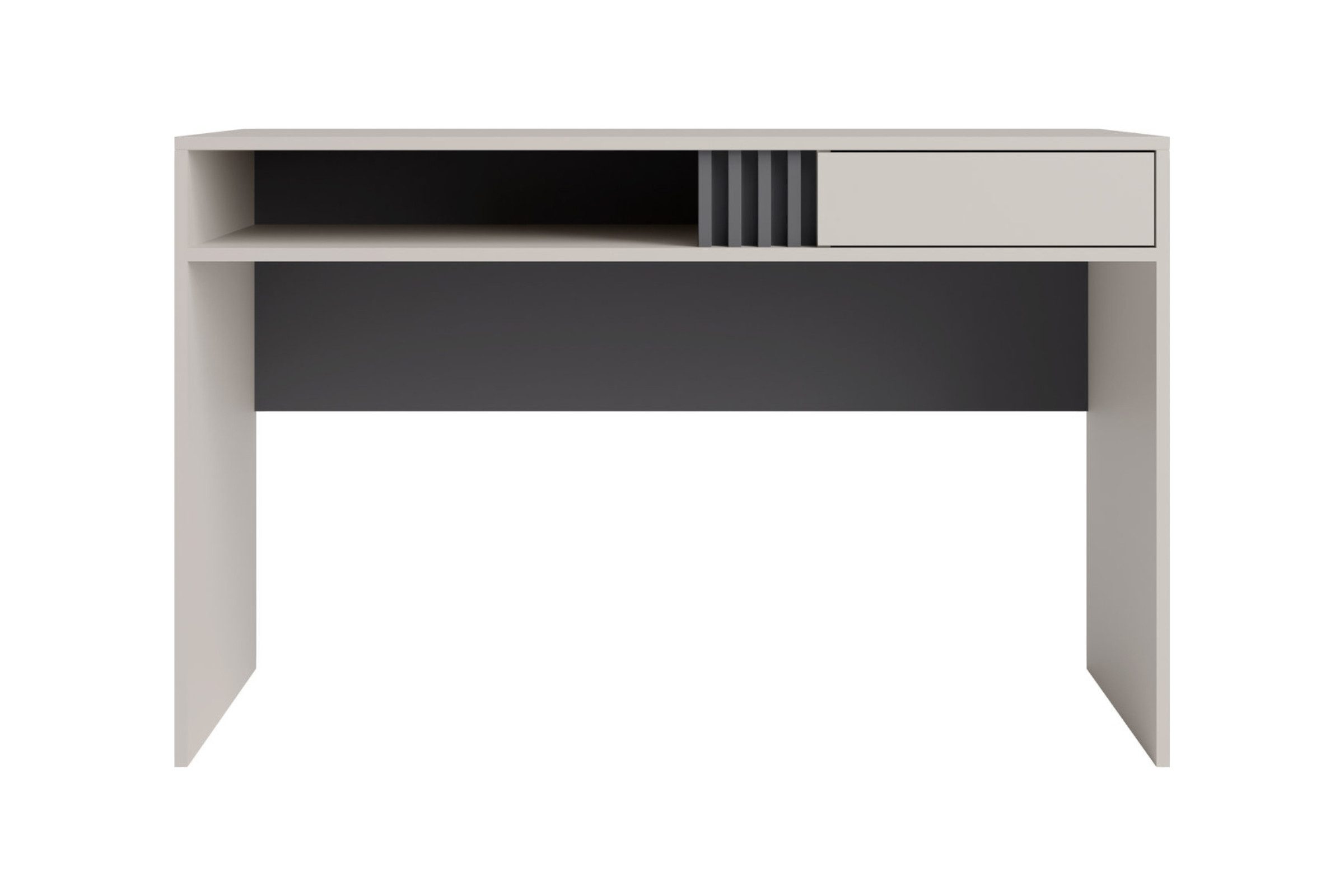 Deine Möbel 24 Kinderschreibtisch ALl 09 + ALl 10 Schreibtisch mit Container 120 CM breit (Set, 2-St., Eiche Lamellen Graphit inkl. Schublade), Stauraum inkl. Schublade
