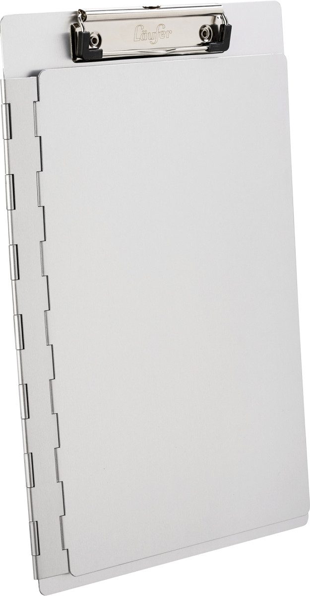Läufer Schreibmappe Klemmbrettmappe A4 mit seitlicher Schutzklappe Aluminium