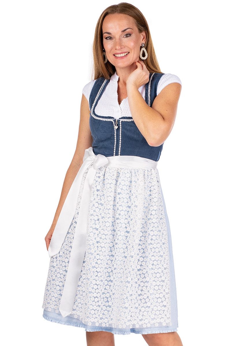 Alpenfee Tracht Dirndl Cord Dirndl 2tlg. - ELINA - blau
