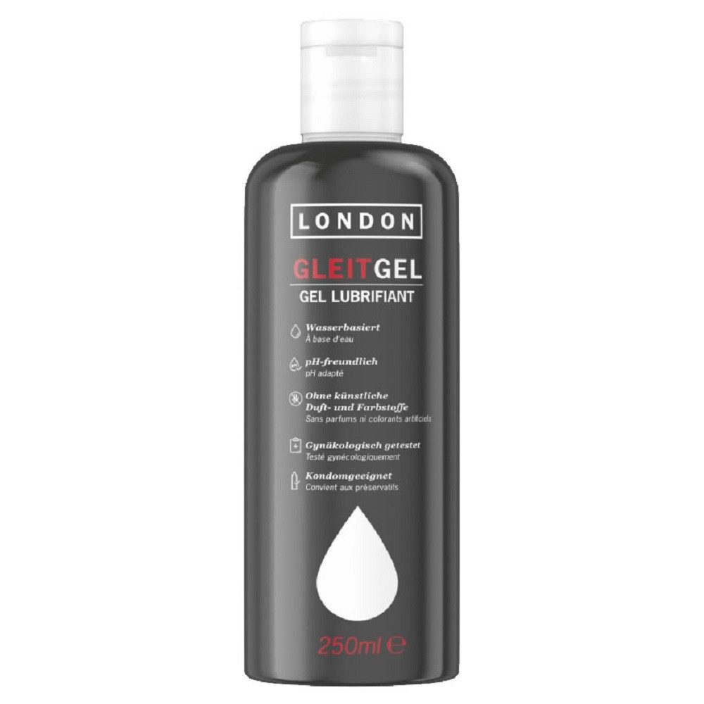 London Gleitgel Gel Lubrifiant, Flasche mit 250ml, 1-tlg., pH-freundliches Gleitgel ohne künstliche Duft- und Farbstoffe