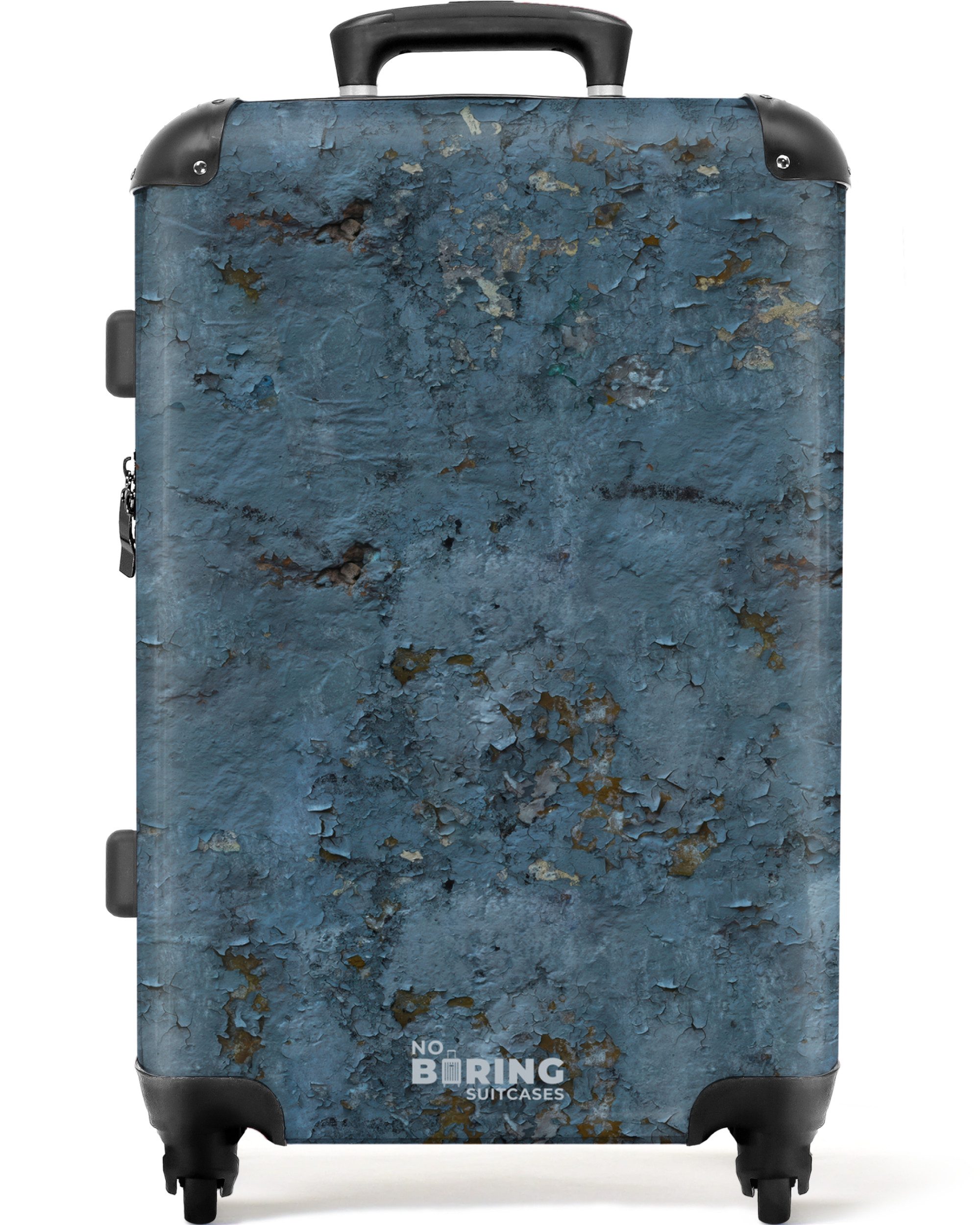 NoBoringSuitcases.com© Hartschalen-Trolley Blau verwitterte Wand mit günstig online kaufen