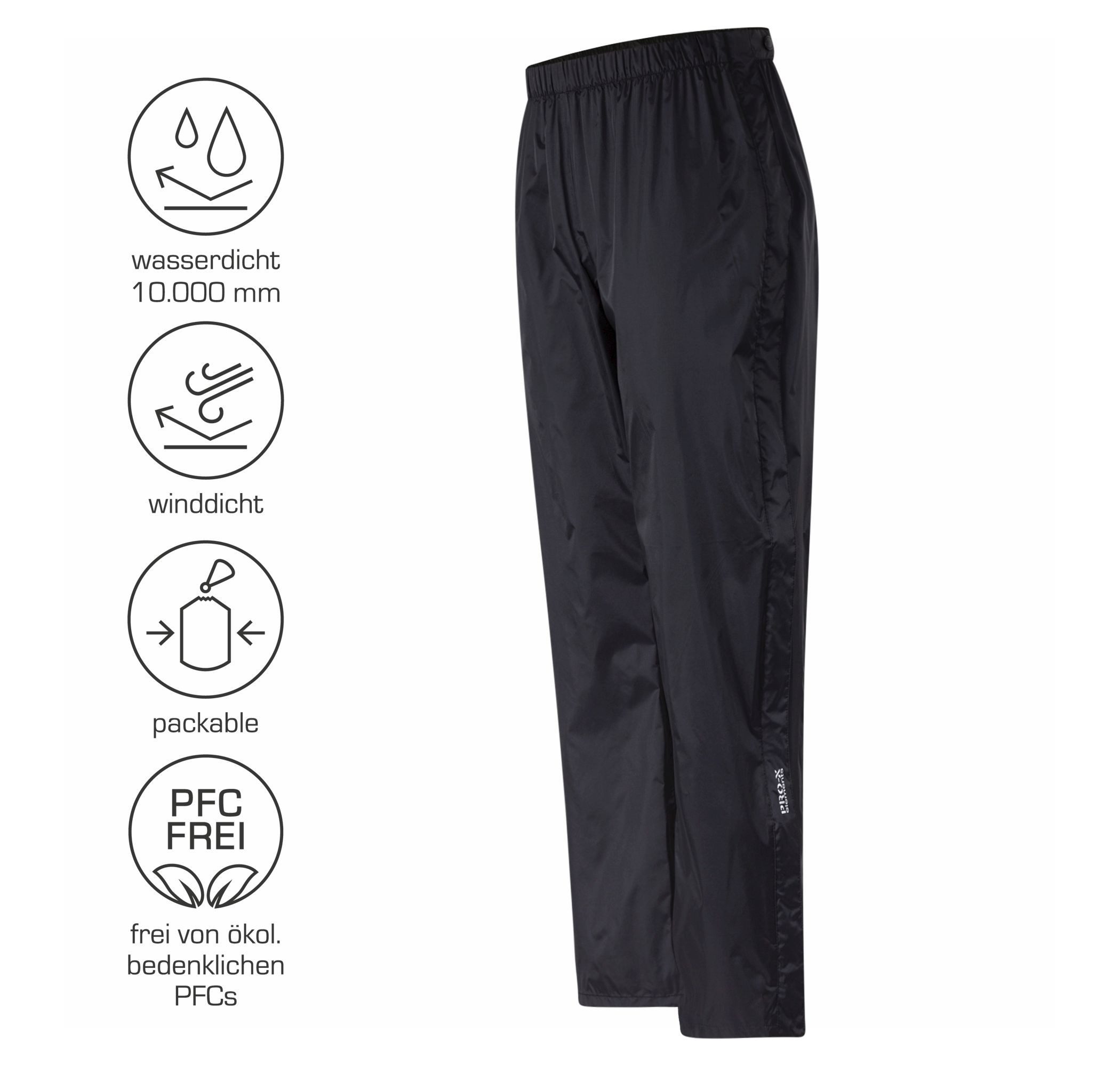 PRO-X ELEMENTS Regenhose BOZEN Herren Regen Überziehhose wasserdicht, winddicht unifarben, mit elastischem Bund