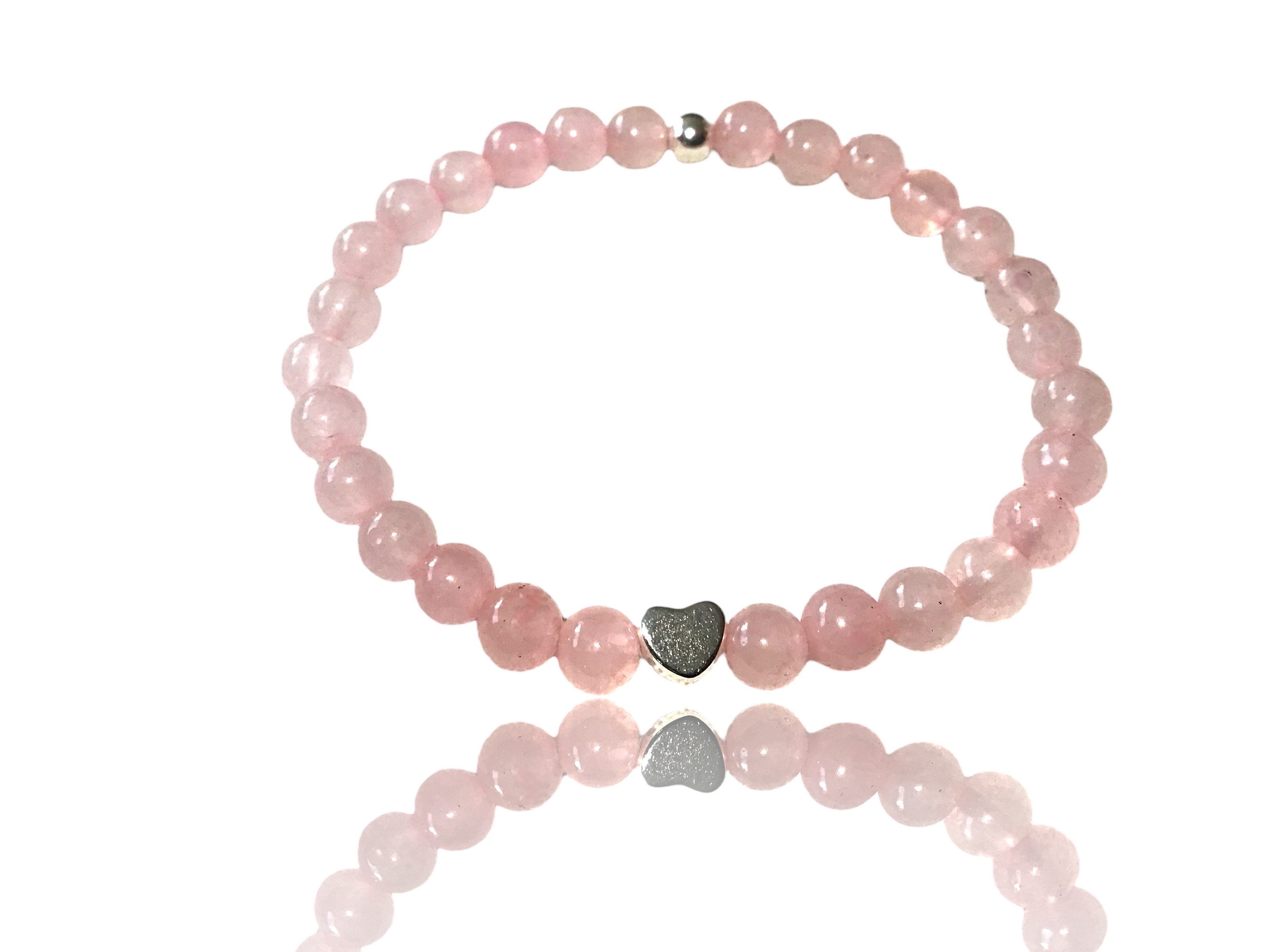 Steinfixx® Perlenarmband Echtes Rosenquarz Perlenarmband mit 925 Silberperl günstig online kaufen