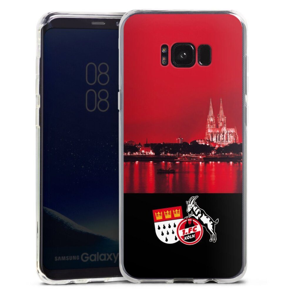 DeinDesign Handyhülle Skyline 1. FC Köln Offizielles Lizenzprodukt Skyline Köln Rot, Samsung Galaxy S8 Plus Silikon Hülle Bumper Case Handy Schutzhülle
