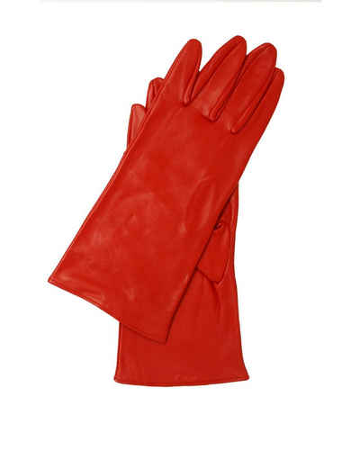 VALAIZA Lederhandschuhe Lederhandschuhe Kurz Rot ohne Innenfutter