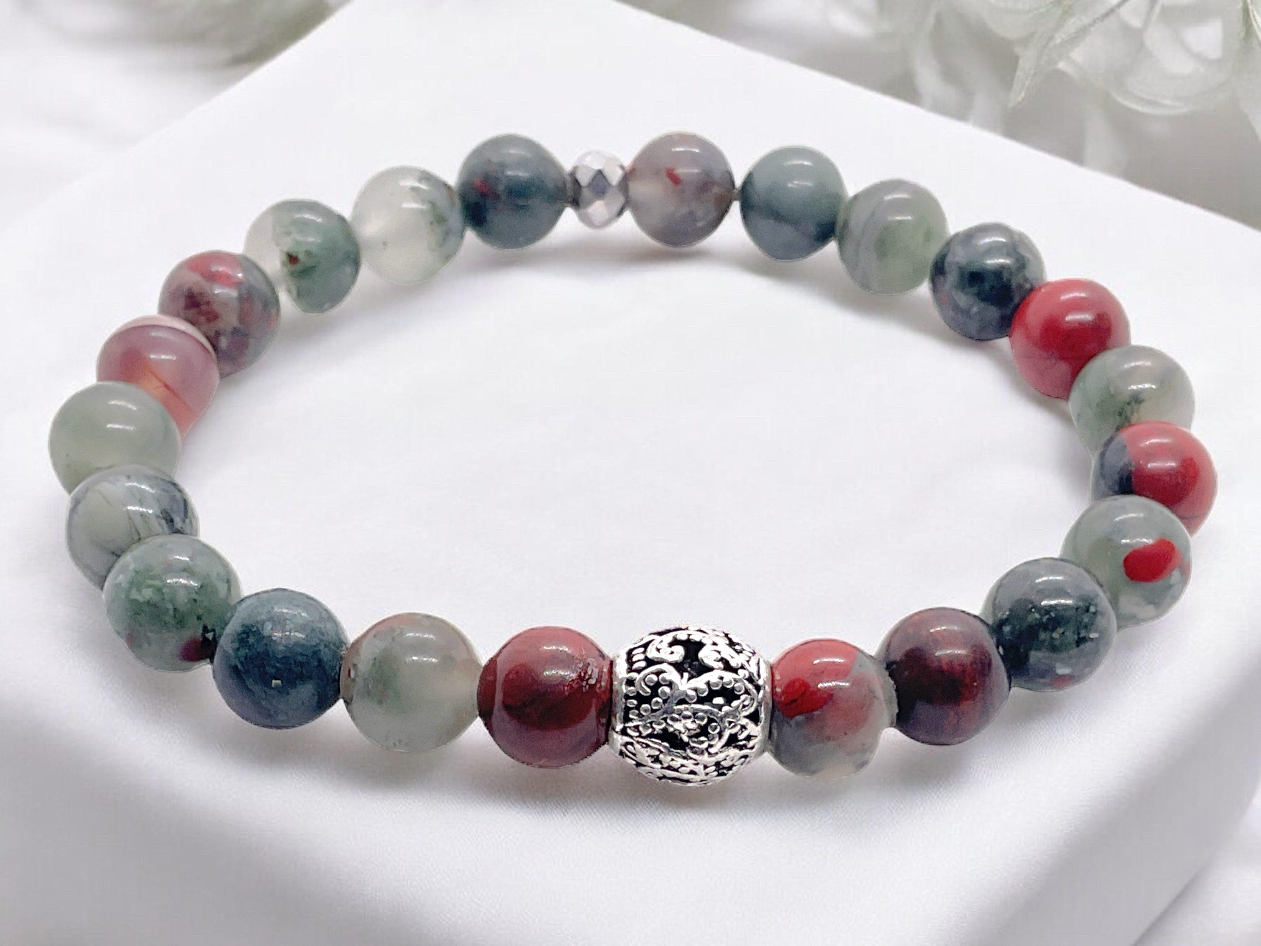 Steinfixx® Perlenarmband Edelsteinarmband afrikanischer Blutstein - Drachen günstig online kaufen