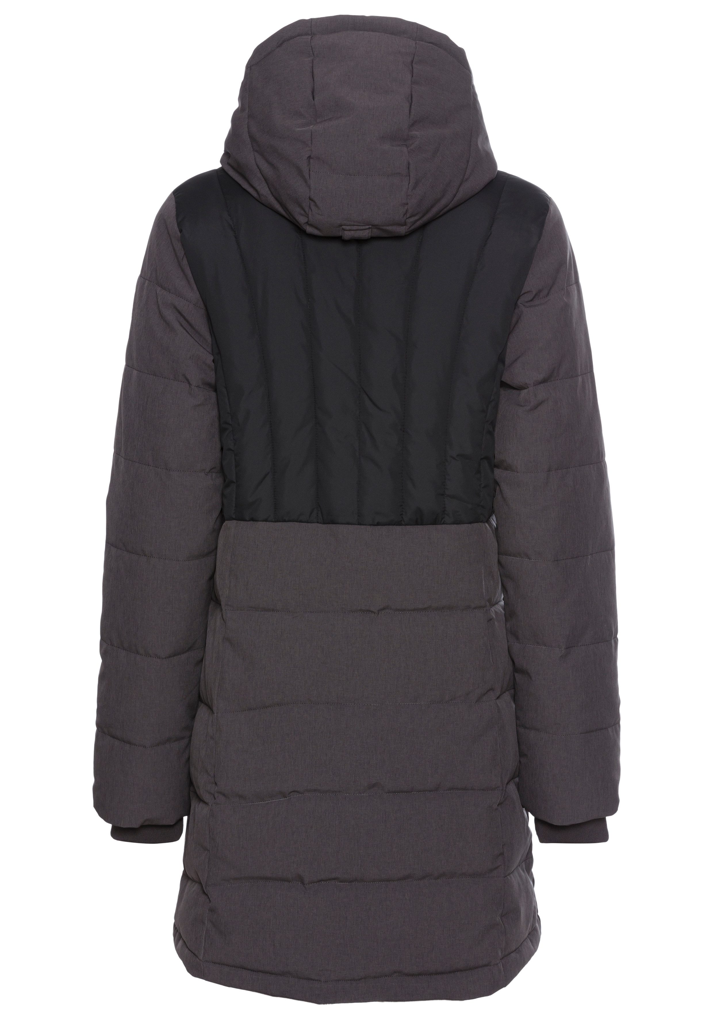 Polarino Winterjacke gesteppter Winterparka mit gefütterter Kapuze