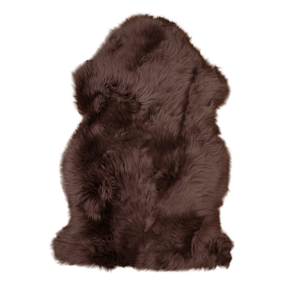 Fellteppich Lammfell 85 x 50 cm Braun