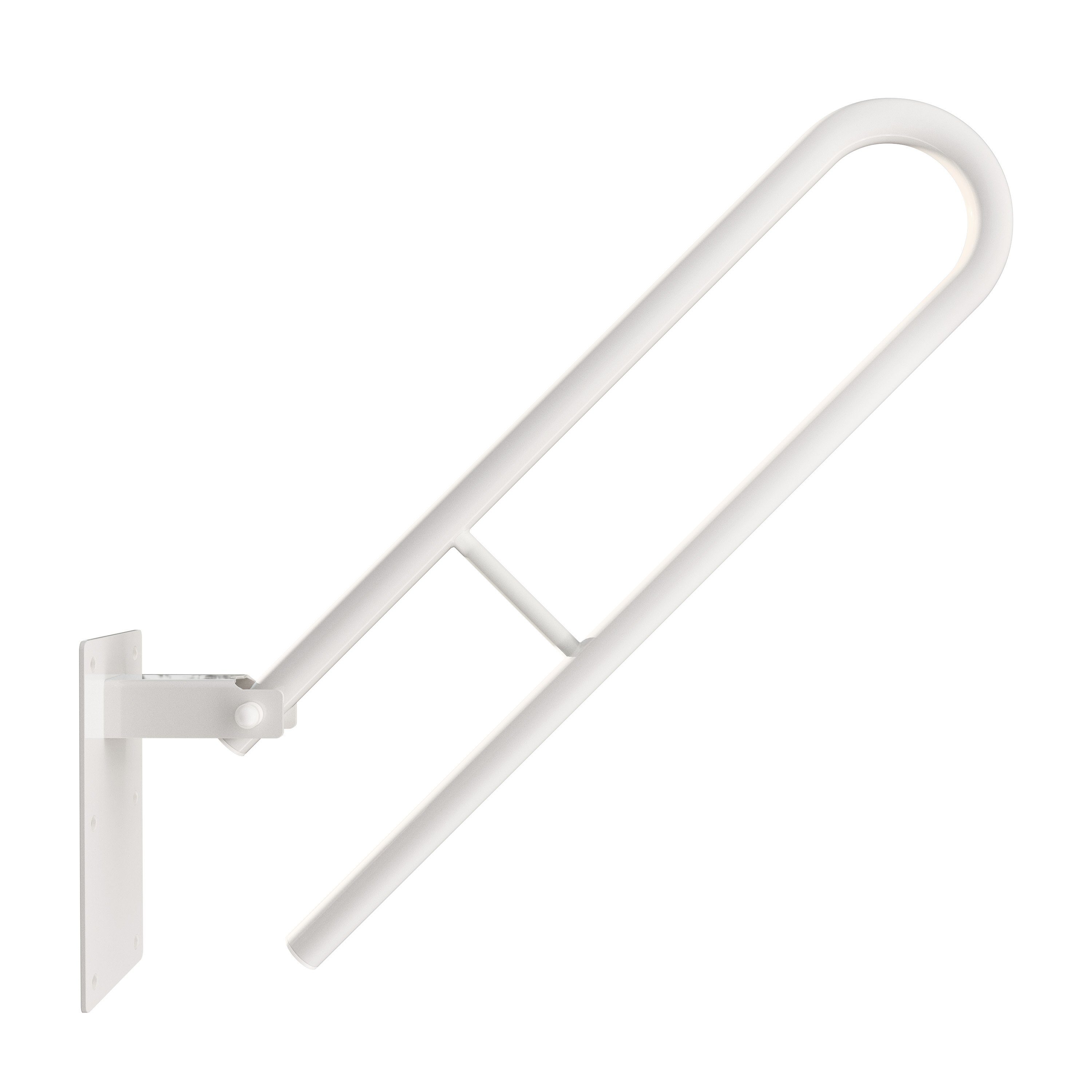 Aquabad® Stützklappgriff klappbarer Wandstützgriff Haltegriff, belastbar bis 150 kg, Weiß, 50 cm – Bild 2 von 5