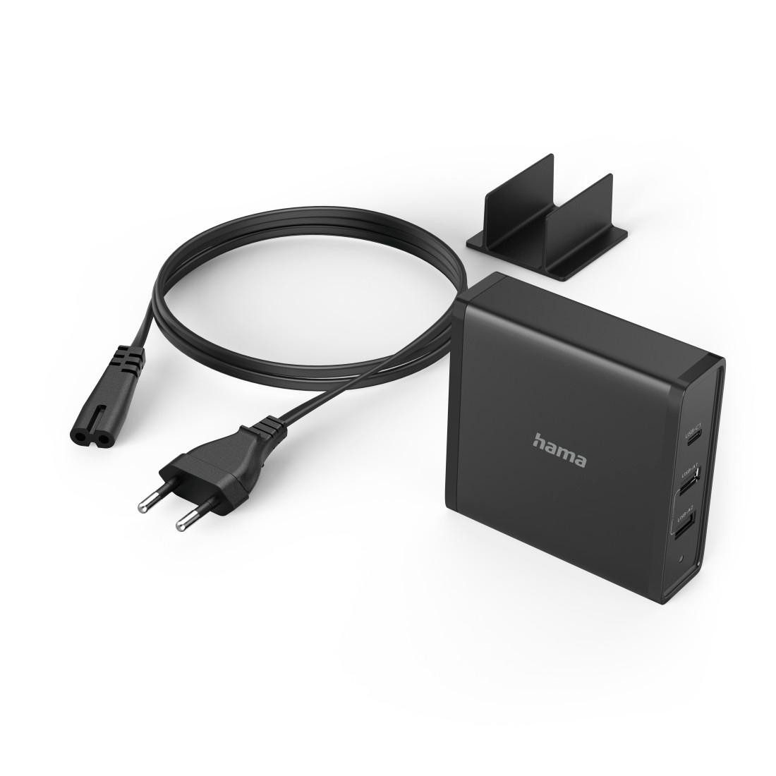 Hama Universal-USB-C-Ladestation, 3 Ports, Power Delivery (PD), 5-20V/65W Stromadapter Typ C (Eurostecker) zu 2x USB Typ A, HDMI, USB-C, 120 cm, Klett-Kabelbinder, USB-A Buchse, USB-C Buchse