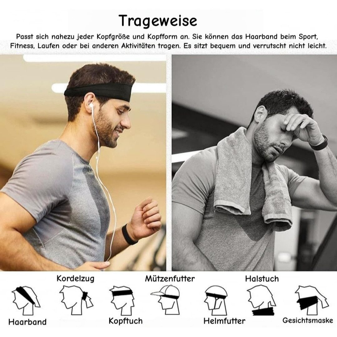 Zaewry Stirnband 4 Pack Haarband Haarbänder Damen Herren Sport (Antirutsch Stirnbänder Elastisch Headband, 4-St) Unisex Hair Band Sport Yoga Workout Laufen Fitn – Bild 4 von 5