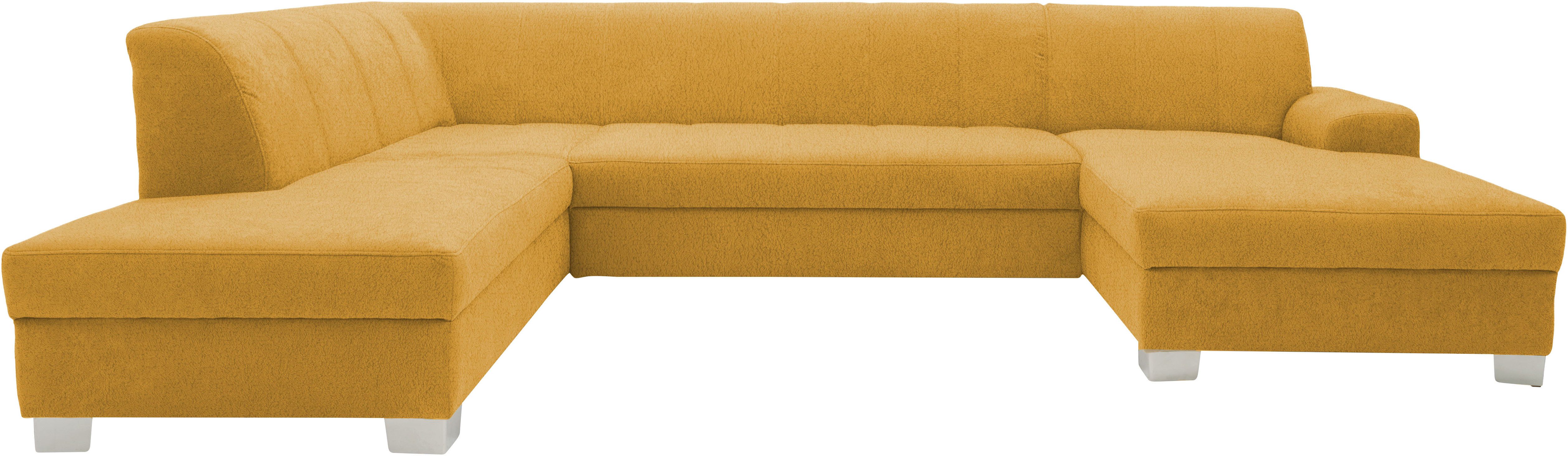 OTTO home Wohnlandschaft Lolland BxT: 296x195 cm, modern, mit Steppungen, mittel-fester Sitz, U-Form, aus pflegeleichtem, weichem Luxus-Microfaser