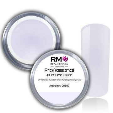 RM Beautynails UV-Gel Professional UV Led Gel All in One Clear 1-Phasengel Nagelgel, Honigeffekt, Nageldesign, Künstliche Nägel, Fingernagel