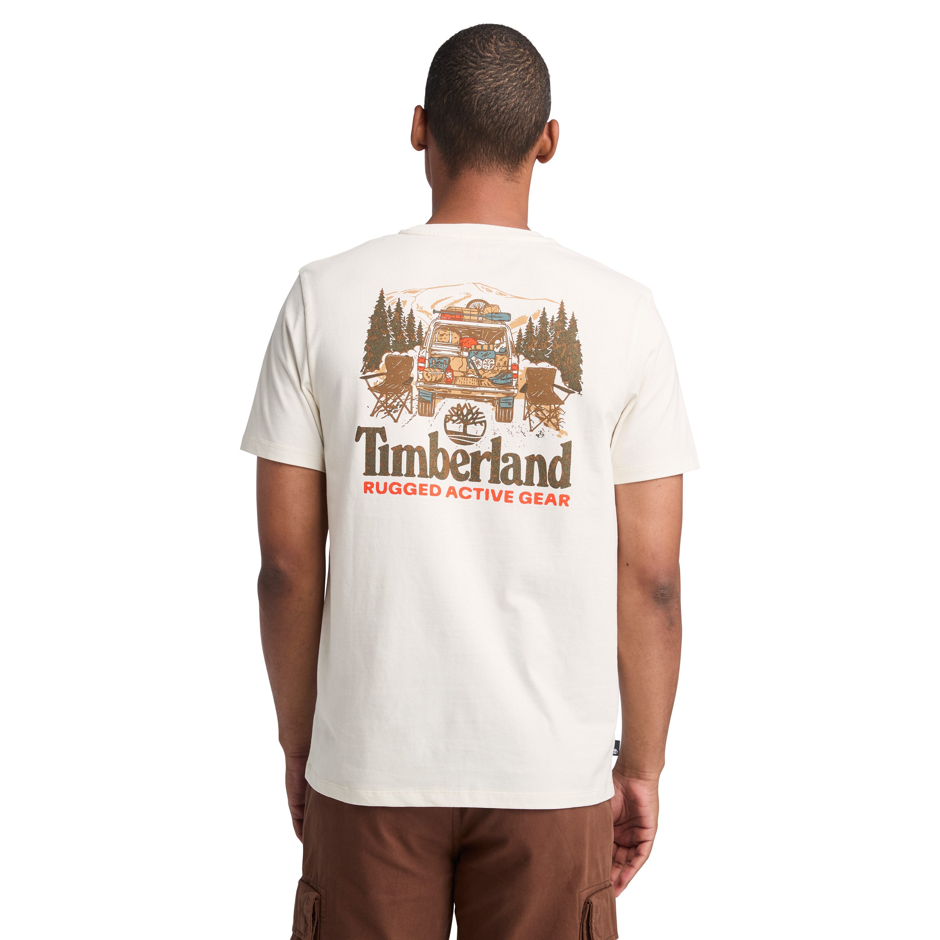 Timberland T-Shirt Washed Back On the Road Graphic Te sportlicher Stil, für sportliche Aktivitäten und Outdoor-Abenteuer