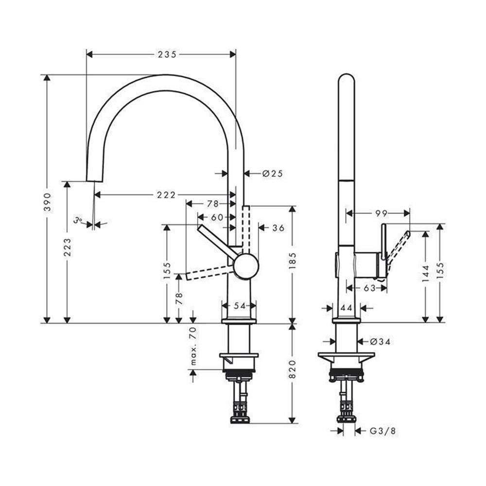 Thumbnail - hansgrohe Küchenarmatur hansgrohe Küchenarmatur 220 Talis M54, Edelstahl Finish