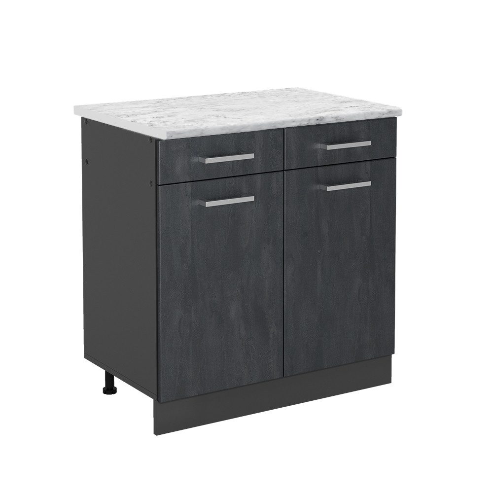 Vicco Unterschrank R-Line, Schwarz Beton/Anthrazit, 80 günstig online kaufen