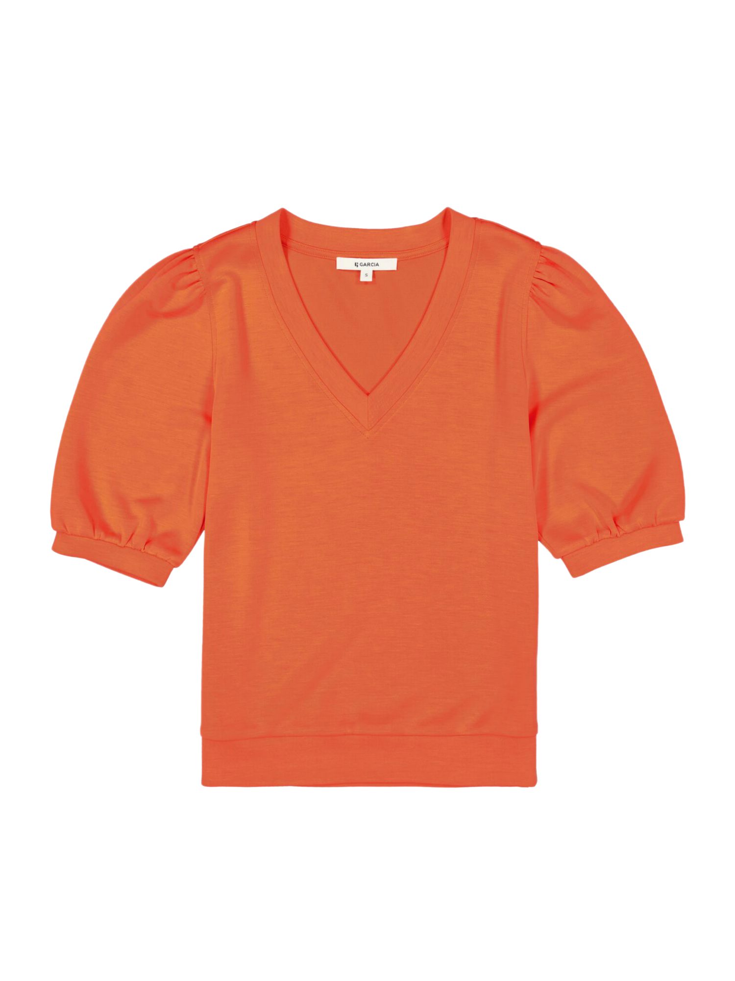 Garcia Strickpullover orange,Casual,Modal,Unifarben,V-Ausschnitt,1/2 Arm,Regular Fit