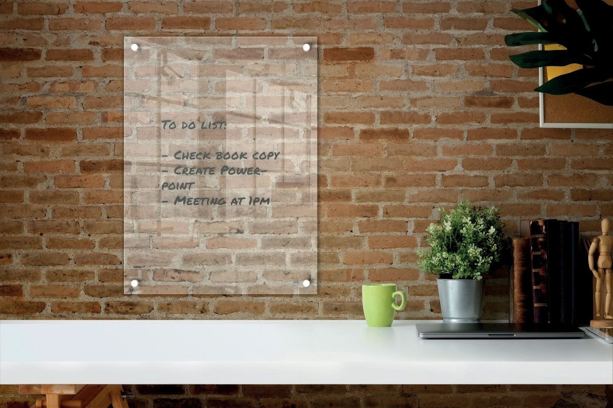 NOBO Magnettafel Whiteboard Wandmontage Acryl 450x600mm glasklar