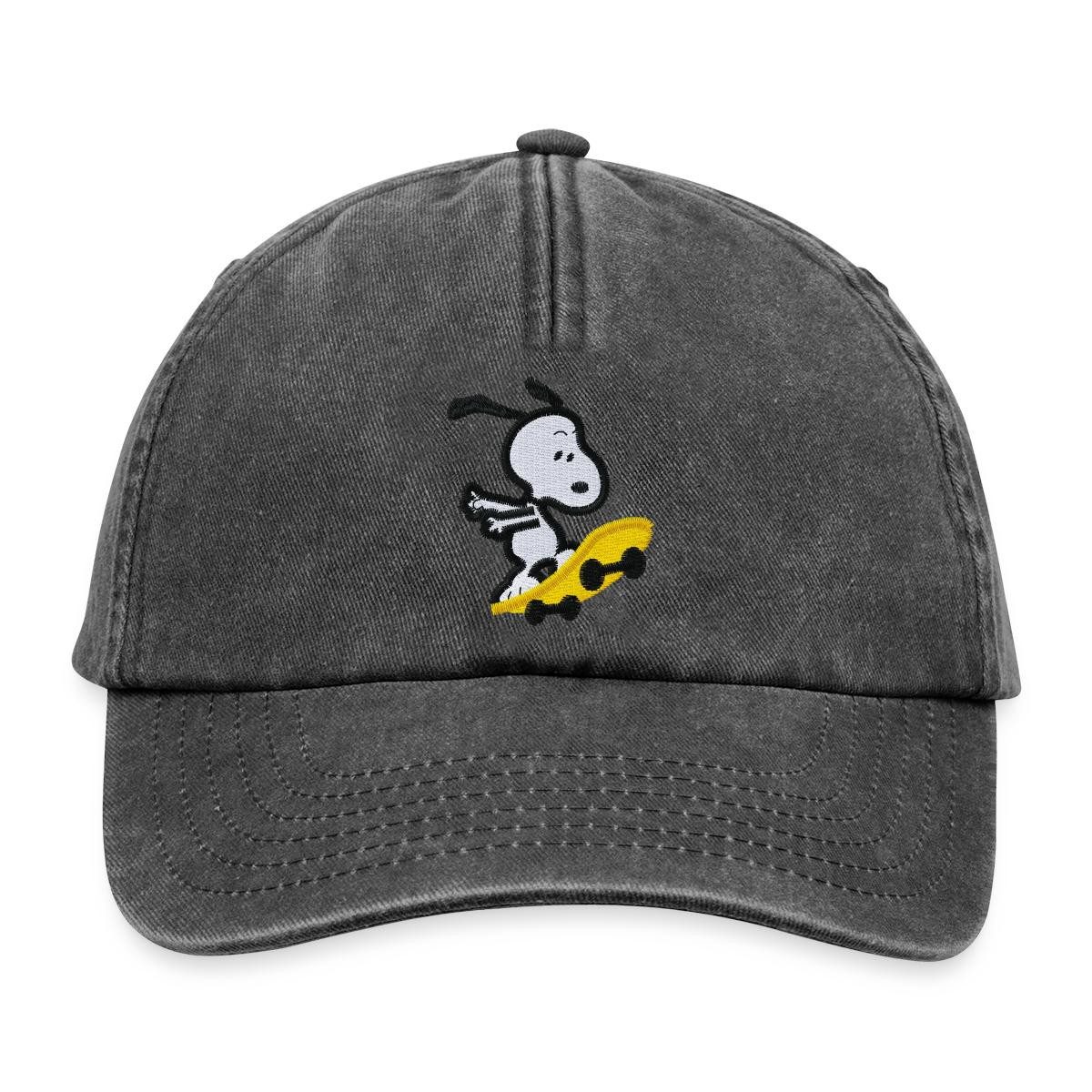 Spreadshirt Baseball Cap Snoopy Skateboard Abenteuer Freude Vintage Cap (1-St)