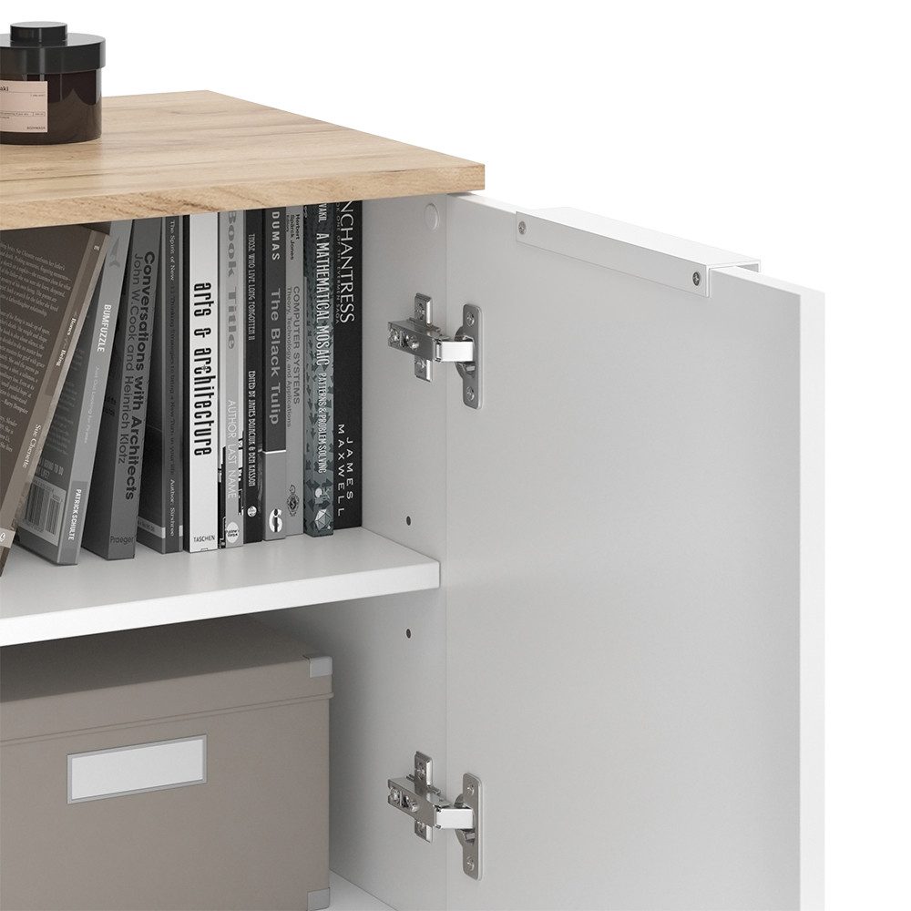 Vicco Wohnwand Wido, Weiß/Sonoma, 2 Teile