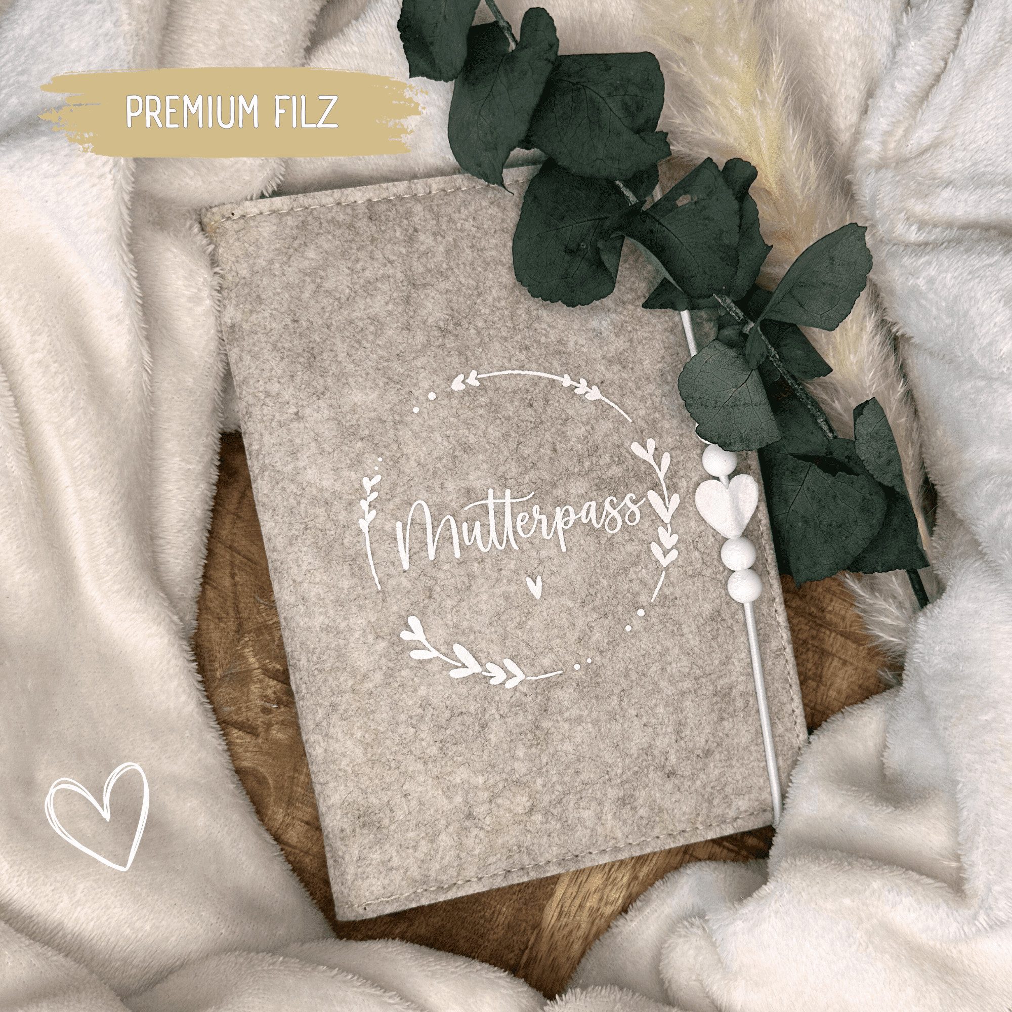 Malino Mutterpass-Hülle Mutterpasshülle Beige, Schutzhülle für Mutterpass, Mutterpass-Hülle