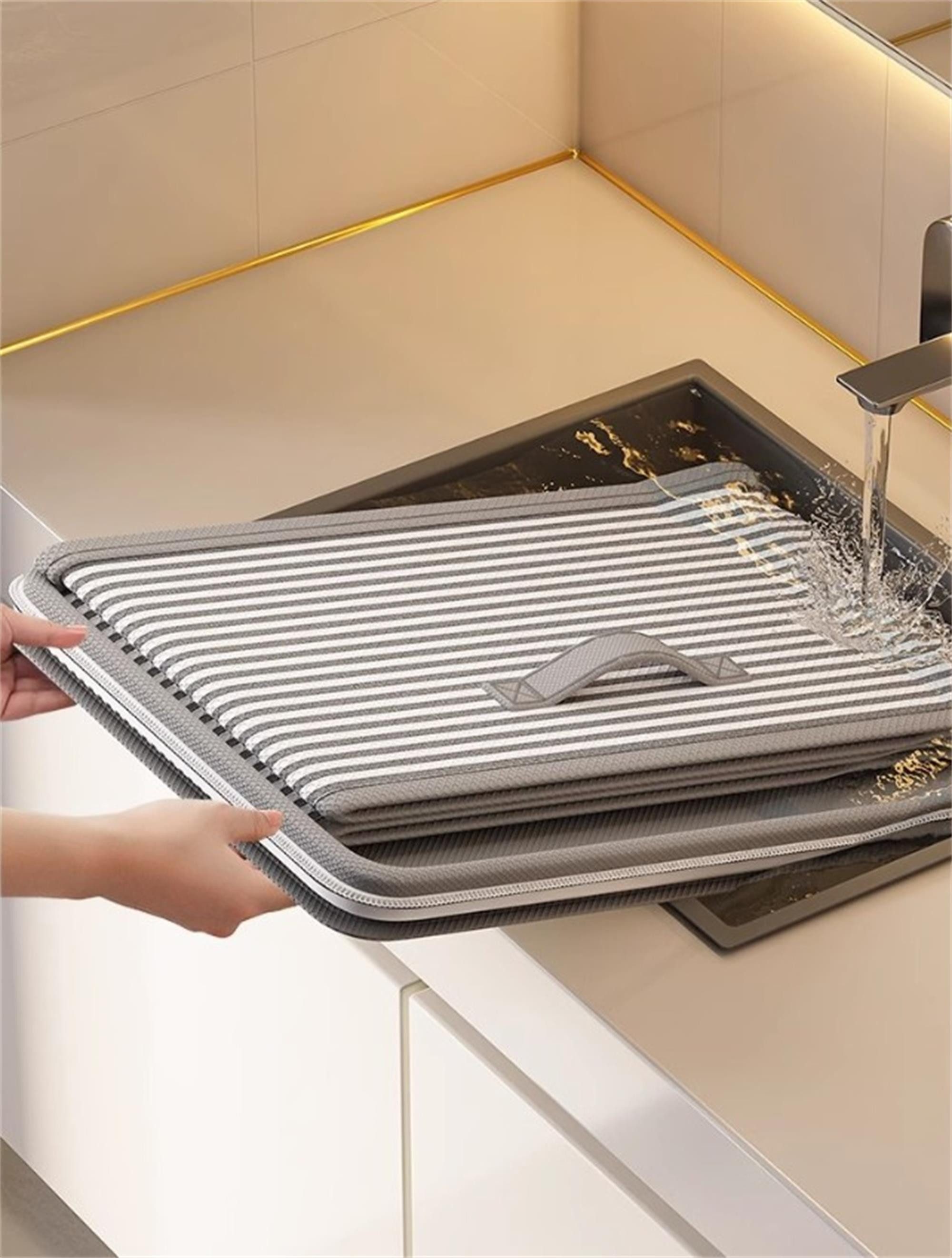 Fyrove Aufbewahrungsbox Faltbare 45x30x30 cm, mit Deckel & 3 Griffen, Stoffbox (für Kleidung & Decken) – Bild 3 von 5
