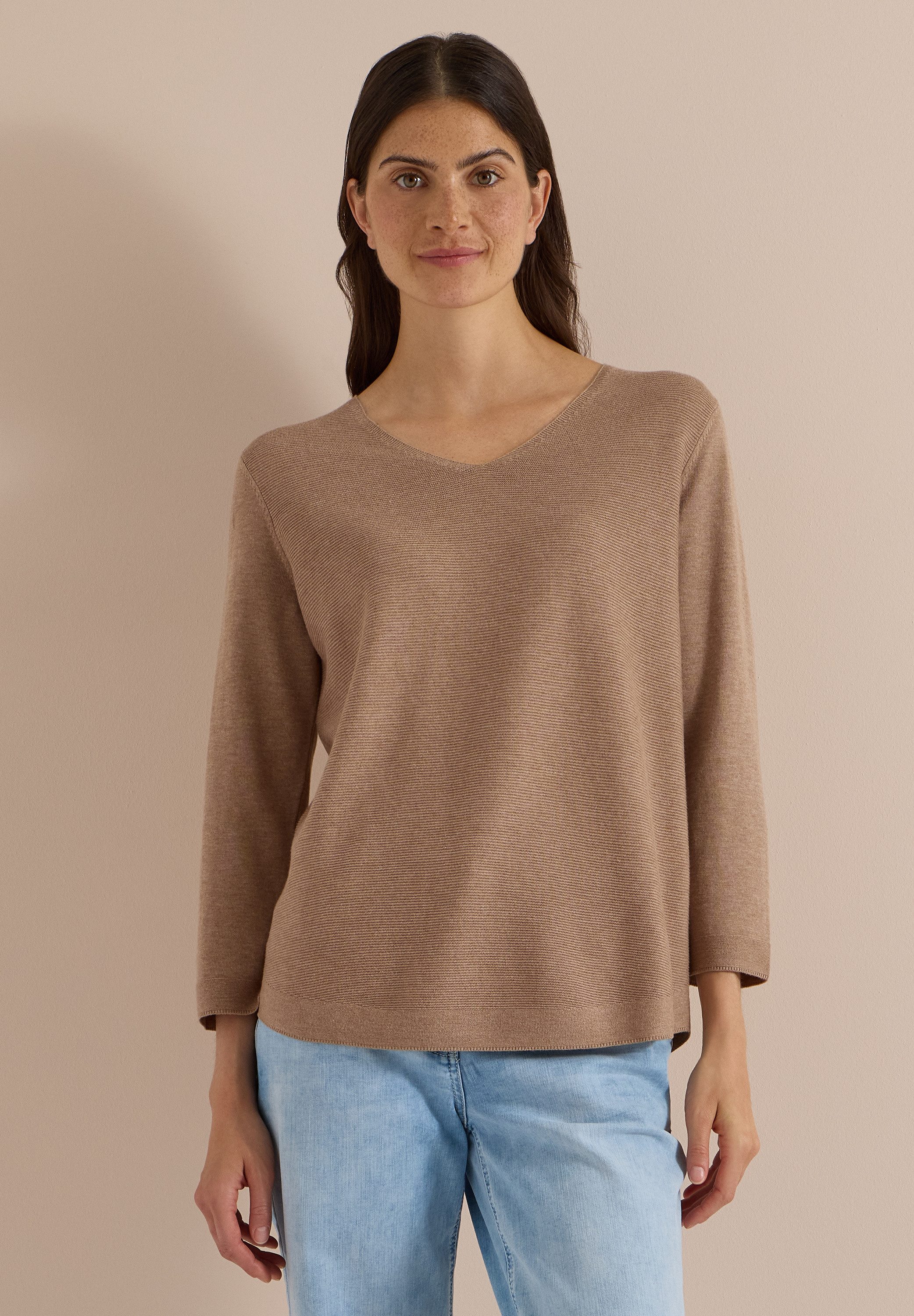 CECIL V-Ausschnitt-Pullover im soften Baumwoll-Mix