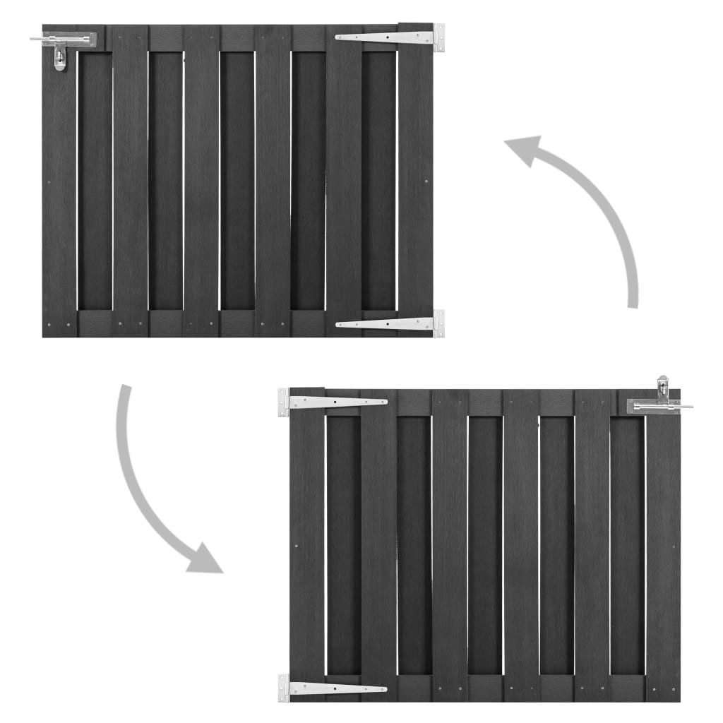 vidaXL Gartentor, Gartentür WPC 100 x 80 cm Grau