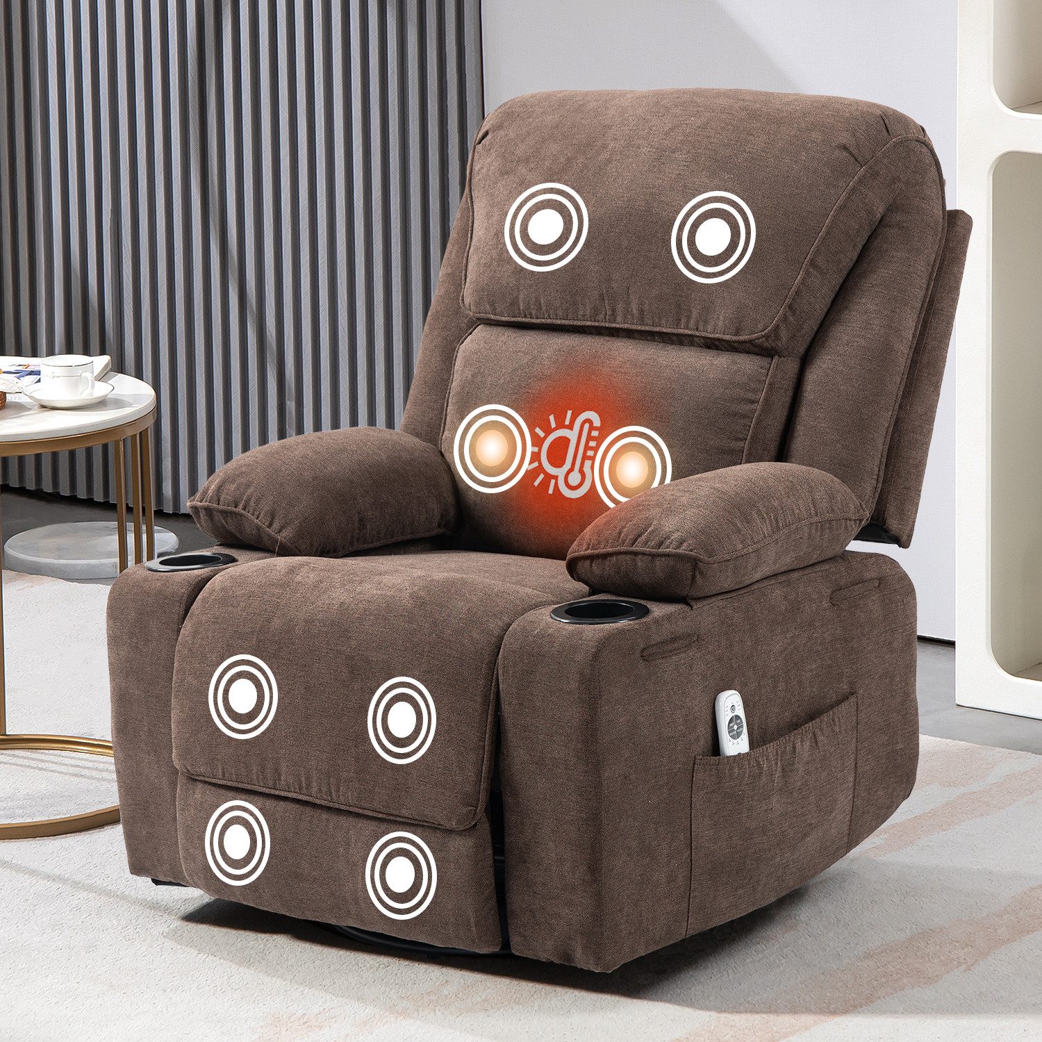 BRTHORY Massagesessel Relaxsessel mit Massagefunktion, Fernsehsessel, günstig online kaufen