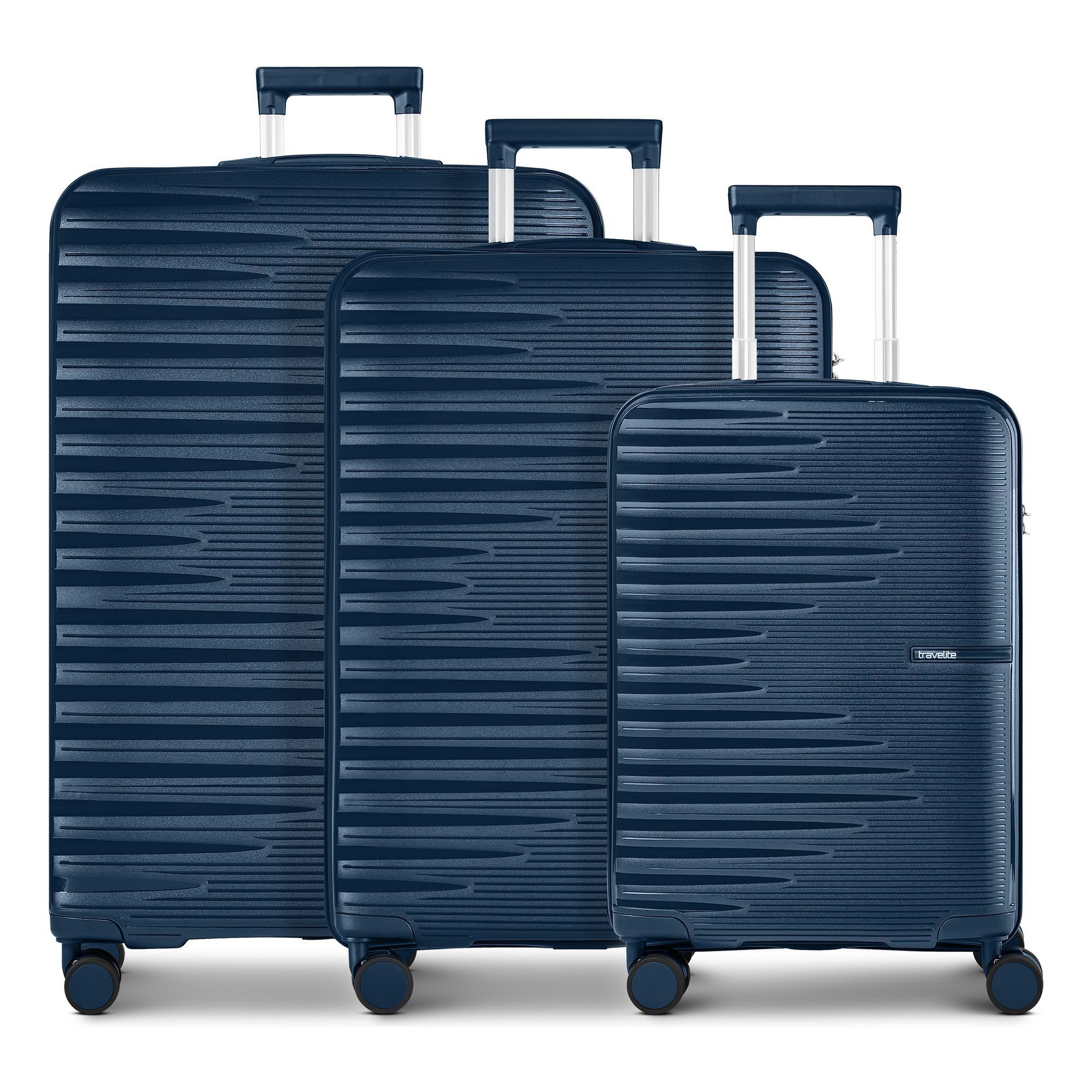 travelite Trolleyset Pacific, 4 Rollen, (3-teilig, 3 tlg), Polypropylen