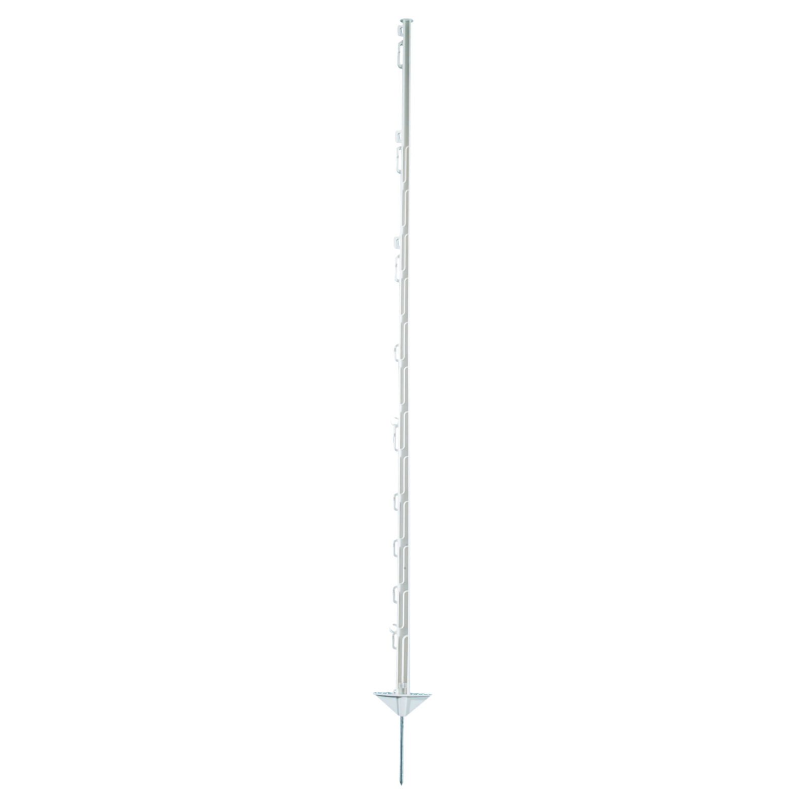 Electra Zaunpfosten Electra Kunststoffpfahl 150 cm mit Doppeltritt, weiß, 40 Stück Weid...