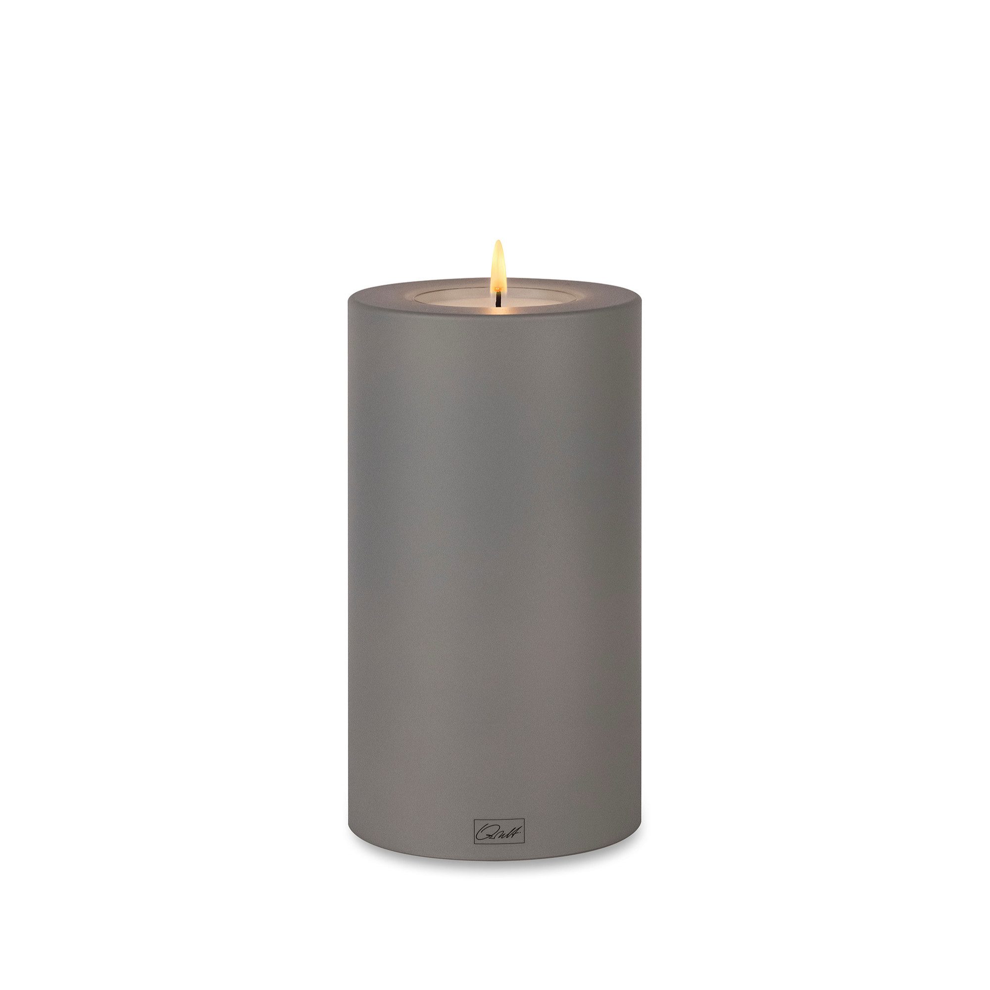 Qult Teelichthalter Farluce Trend - Durchm. 10cm, steingrau Teelichthalter Dauerkerze