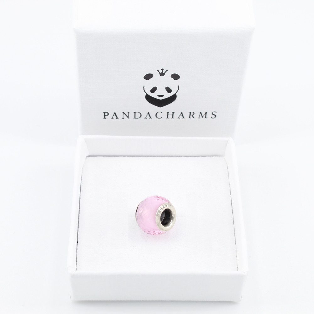 PANDACHARMS Bead Kleiner Rosa Facettenglas Charm für Armband, Hülse aus 925 günstig online kaufen
