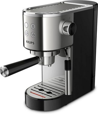 Krups Espressomaschine XP442C, 1l Kaffeekanne, Filtereinsatz, F20342 Kaffeemühle, Tamper, 15 Bar Druck
