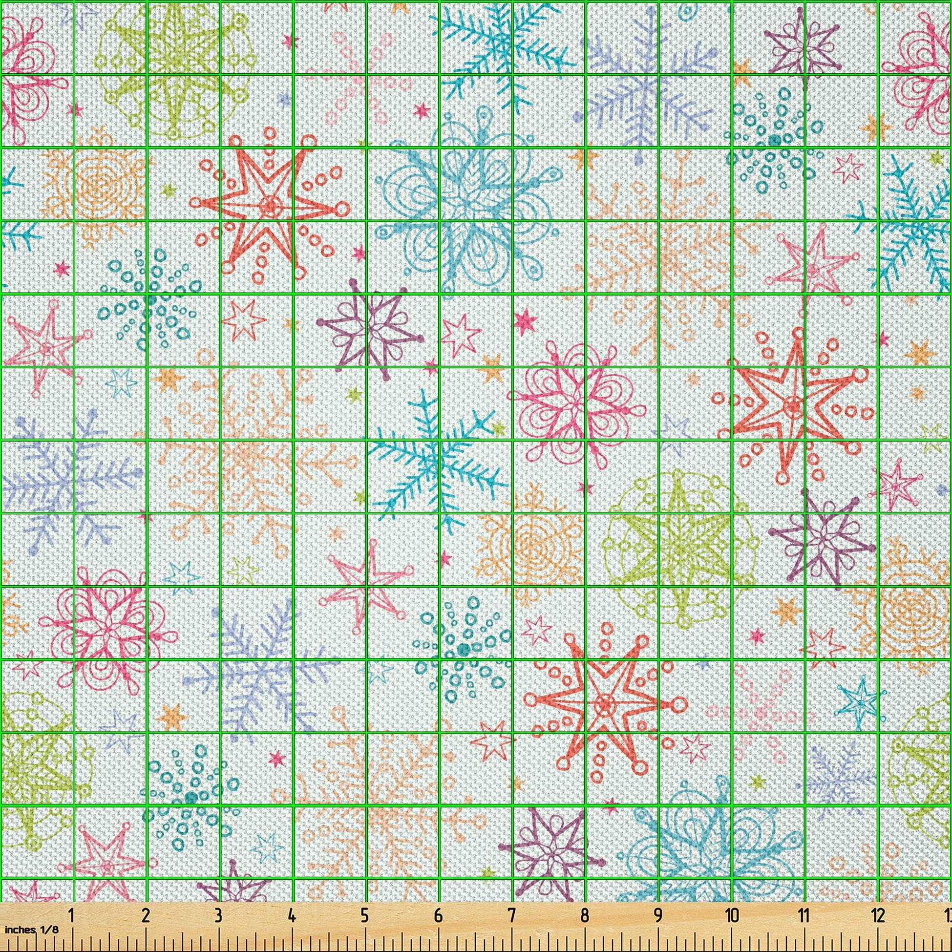Thumbnail - Abakuhaus Stoff Zum Nähen Toller Stoff für Heimtextilien aller art, Winter Bunte Gekritzel-Schnee
