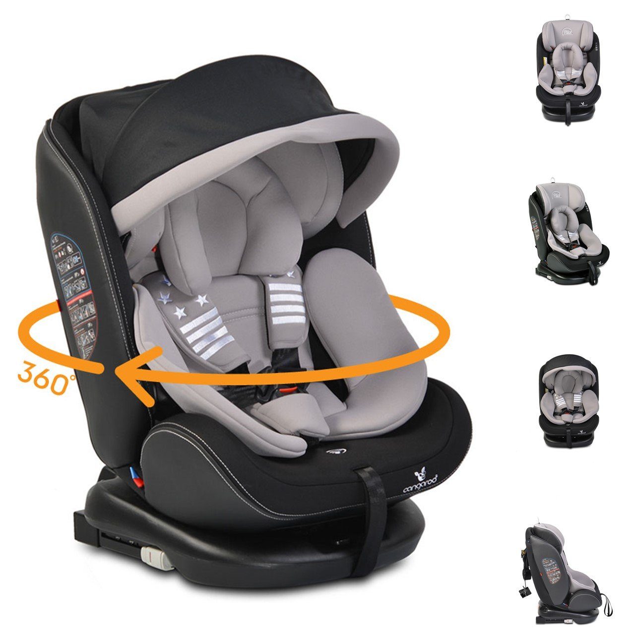 Cangaroo Autokindersitz »Kindersitz Pilot 036 kg Gruppe 0+/1/2/3«, 9.7 kg, Isofix, drehbar, 165