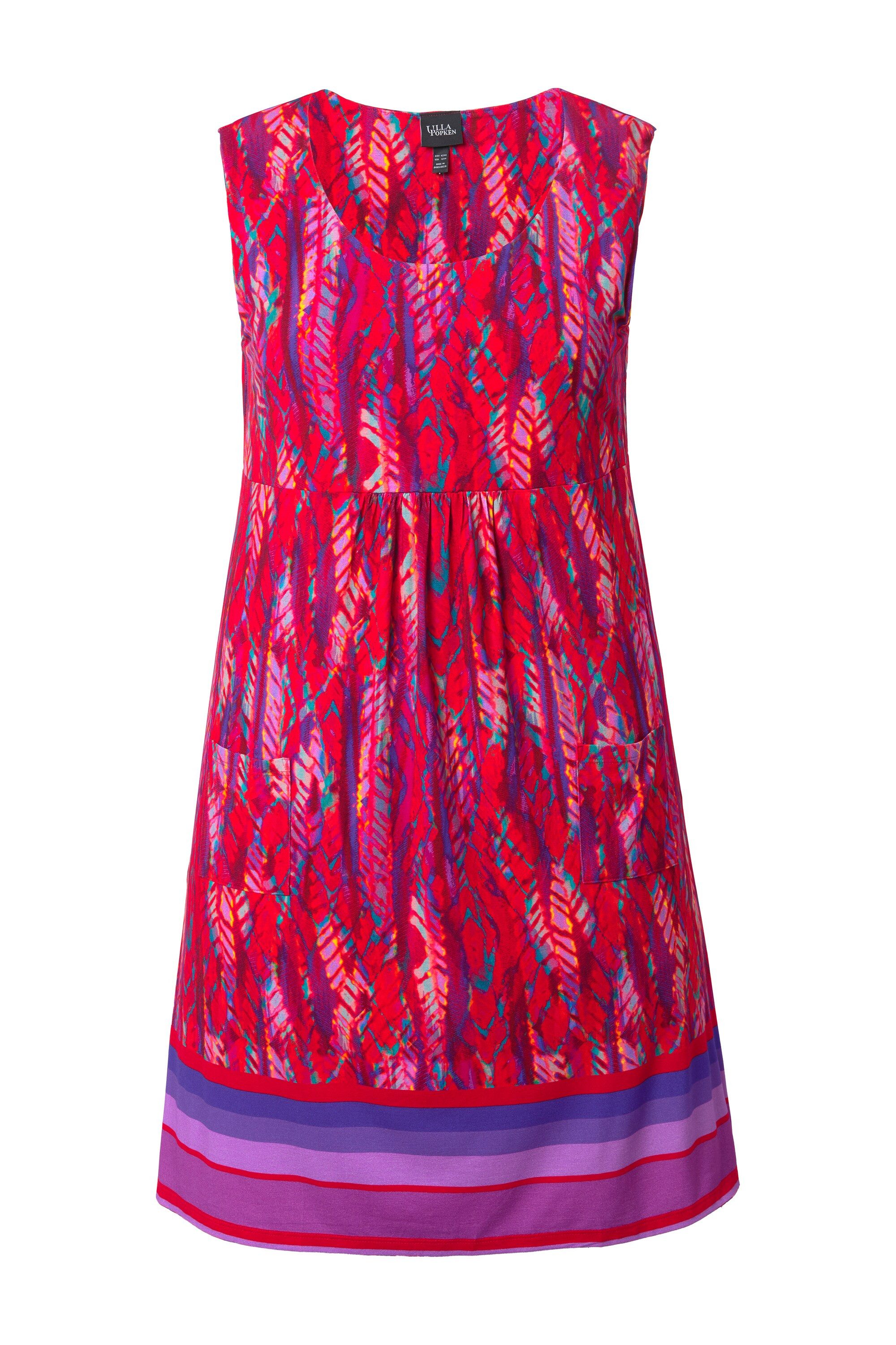 Ulla Popken Minikleid Jersey-Minikleid Paisley A-Linie Rundhals ärmellos günstig online kaufen