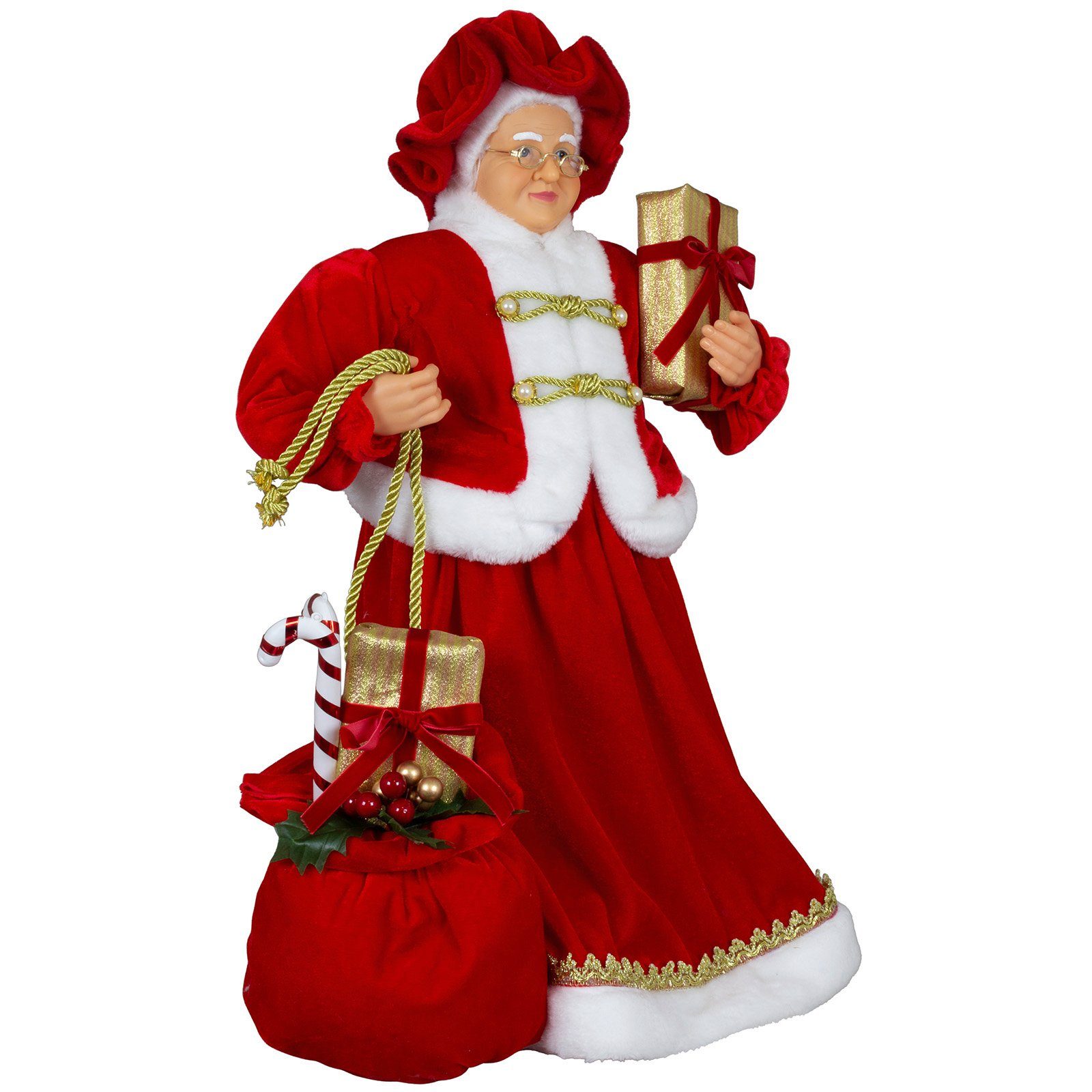 Christmas Paradise Weihnachtsfigur Weihnachtsfrau 60cm Alma Mrs. Santa (Deko Figur, 1 St., stehend), Weihnachten